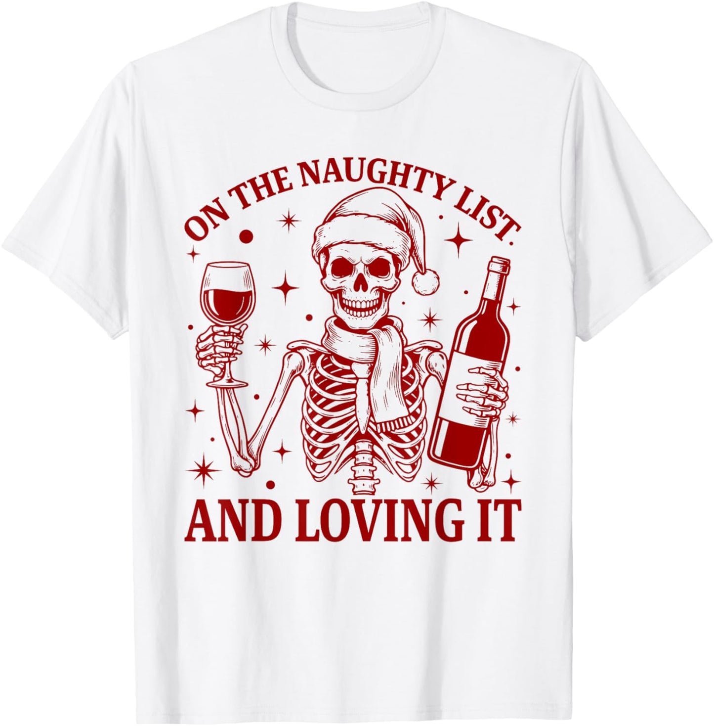 Retro On The Naughty List and Loving It Skeleton Funny Xmas