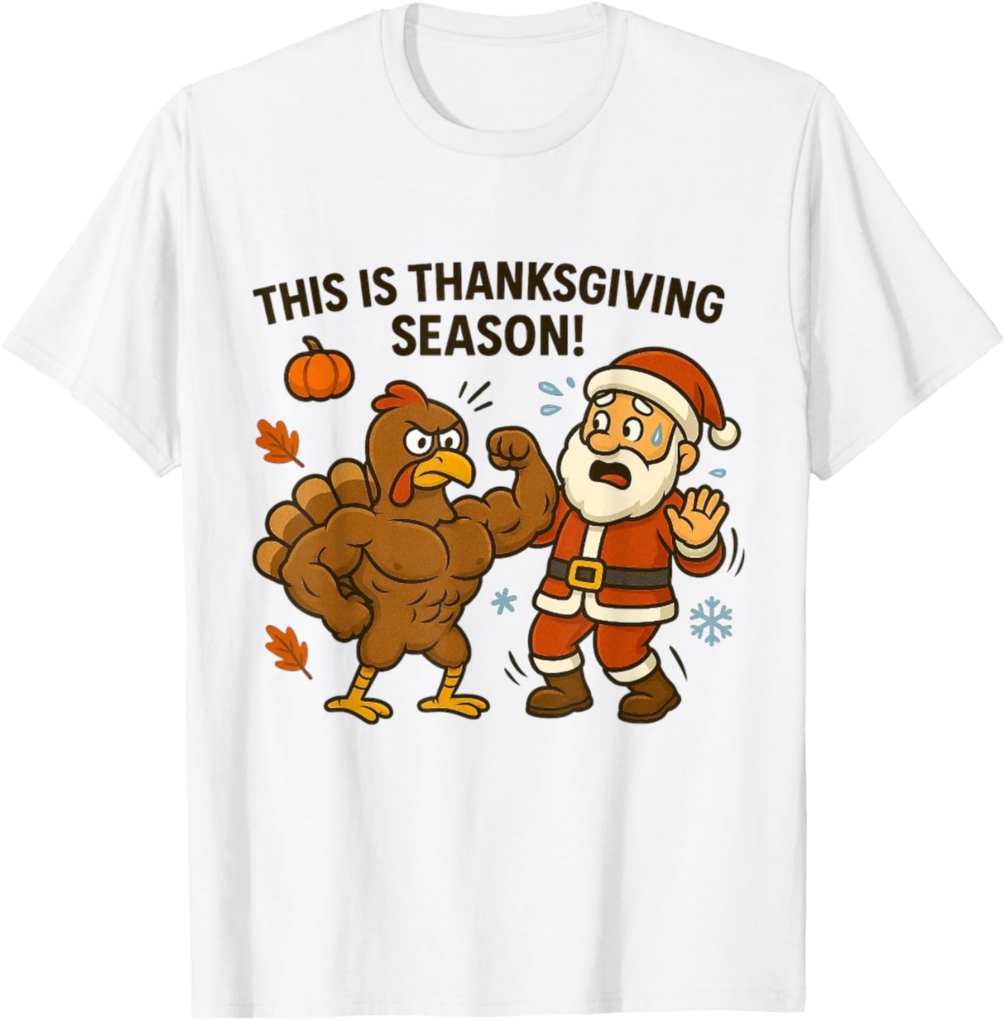 Funny Muscular Turkey vs Santa Thanksgiving Gym Humor