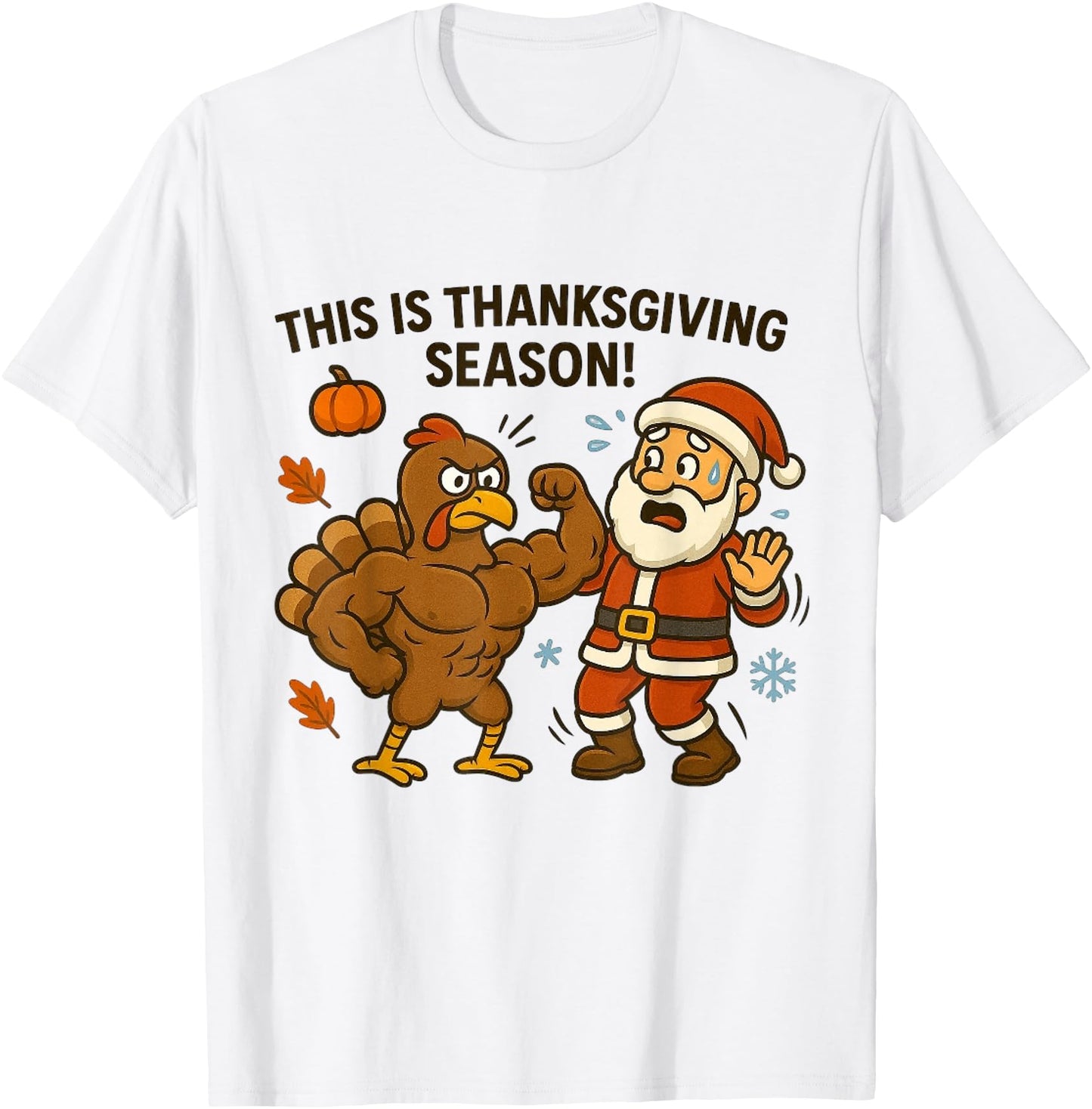 Funny Muscular Turkey vs Santa Thanksgiving Gym Humor