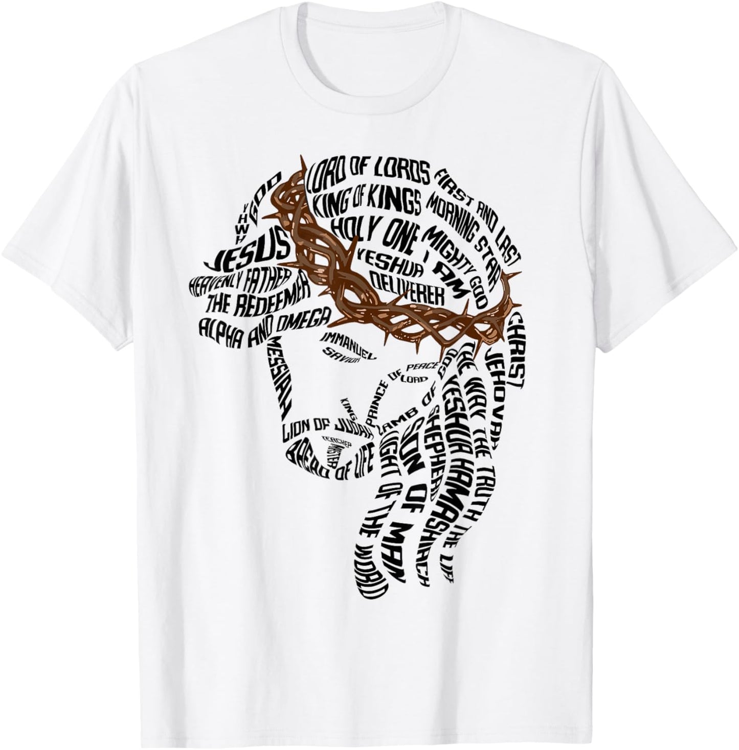 Christian Names of Jesus Christ Face Gospel Religious Bible T-Shirt
