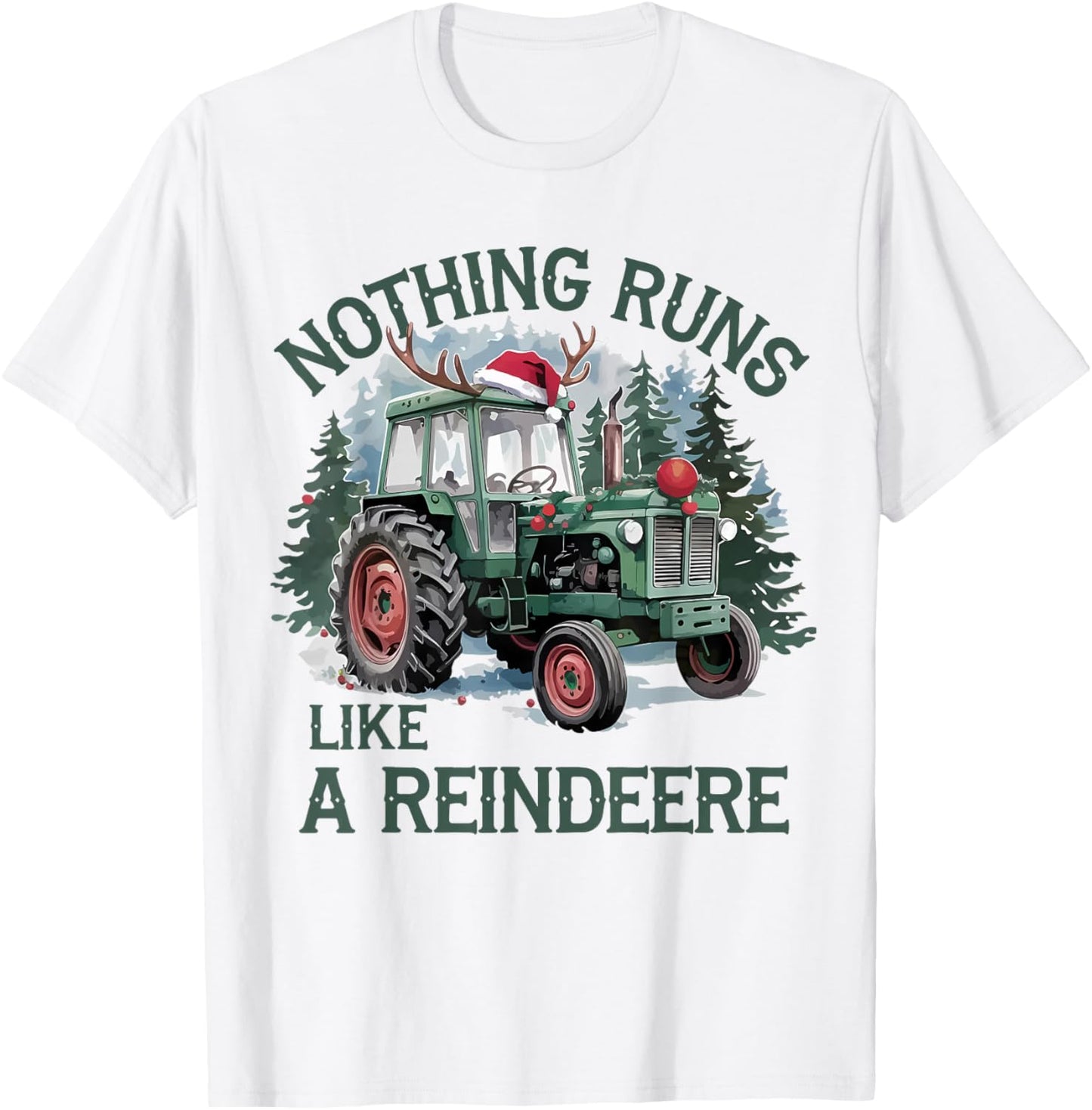 Nothing Runs Like A Reindeer Christmas Tractor Farmhouse