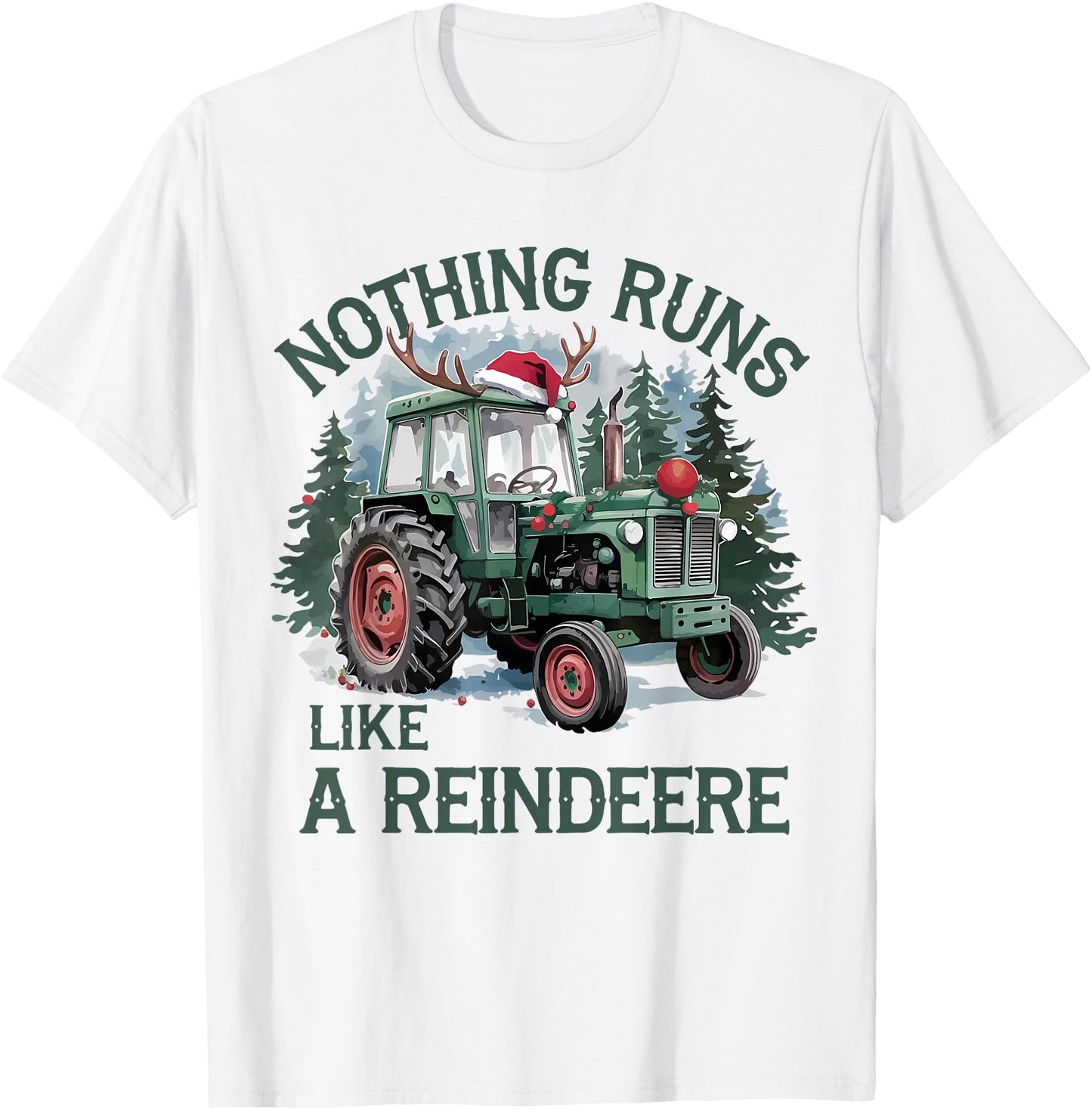 Nothing Runs Like A Reindeer Christmas Tractor Farmhouse