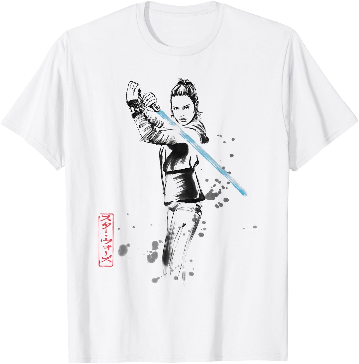 Star Wars Rey Japan Sumi-e Ink Wash Painting Style