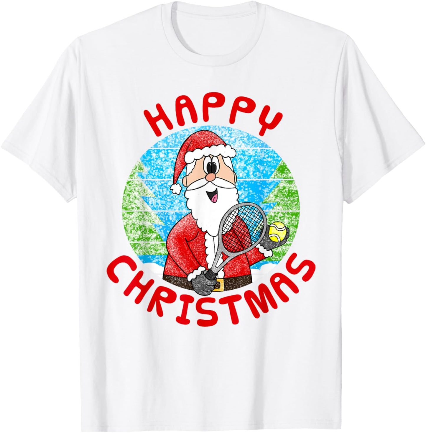 Christmas Santa Playing Tennis, Xmas Funny