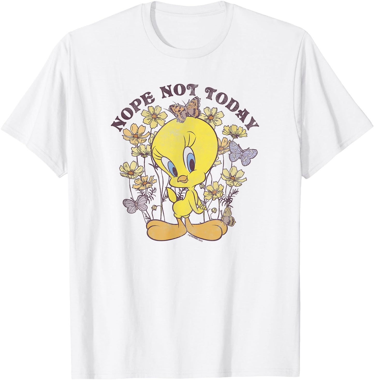 Looney Tunes Tweety Bird Floral Butterfly Nope Not Today
