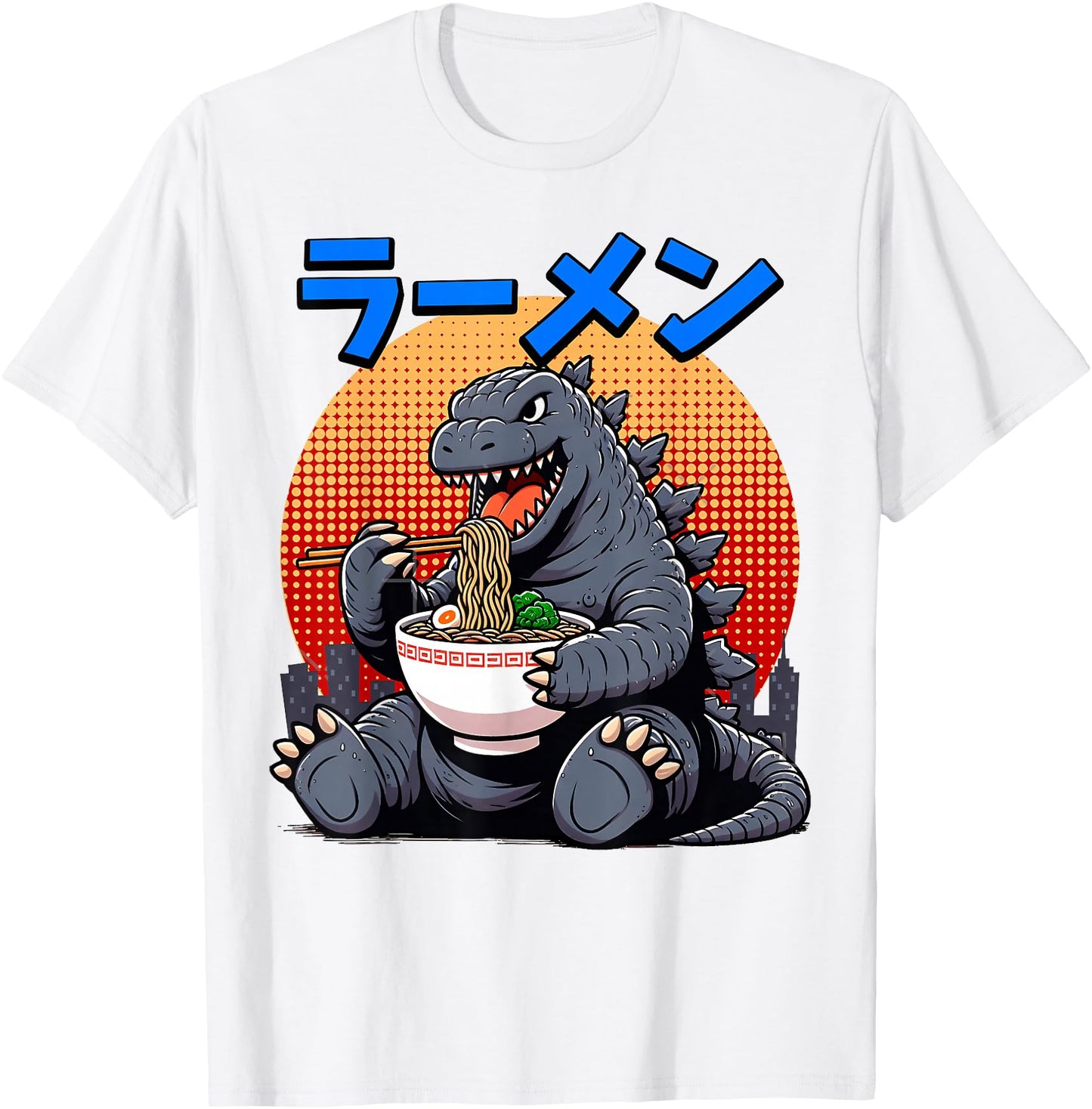 Funny Kaiju Eating Ramen Japanese Monster Lover Birthday