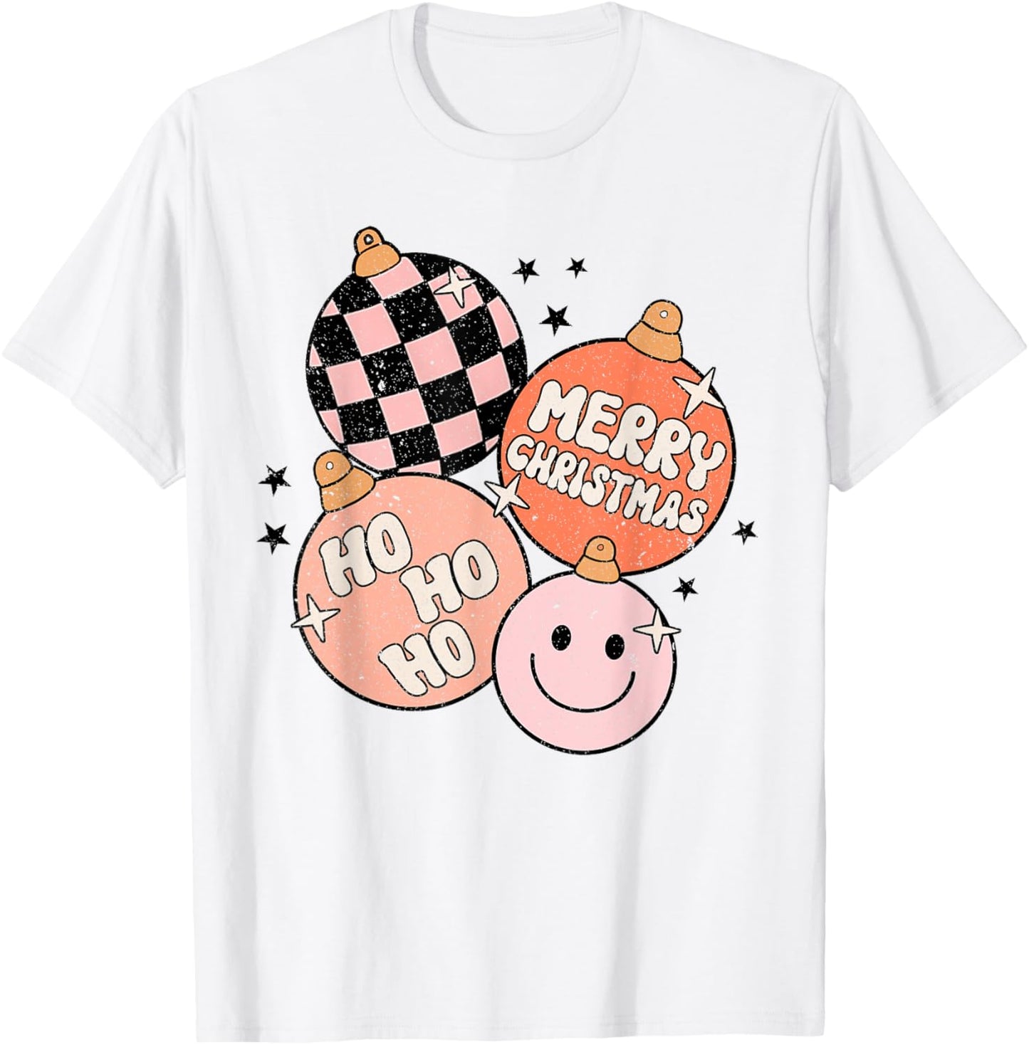 Retro Groovy Merry Vibes Christmas Cute Santa Claus Xmas