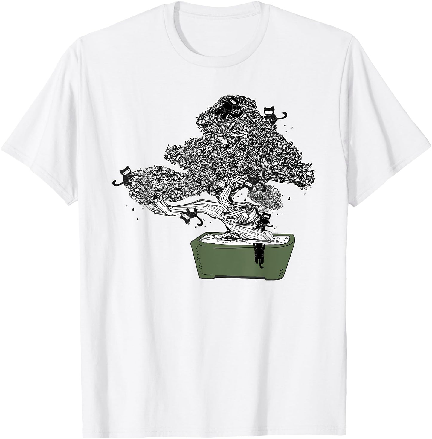 Ninja Kitty Cats Bonsai Tree Japanese Buddhist Zen Shirt