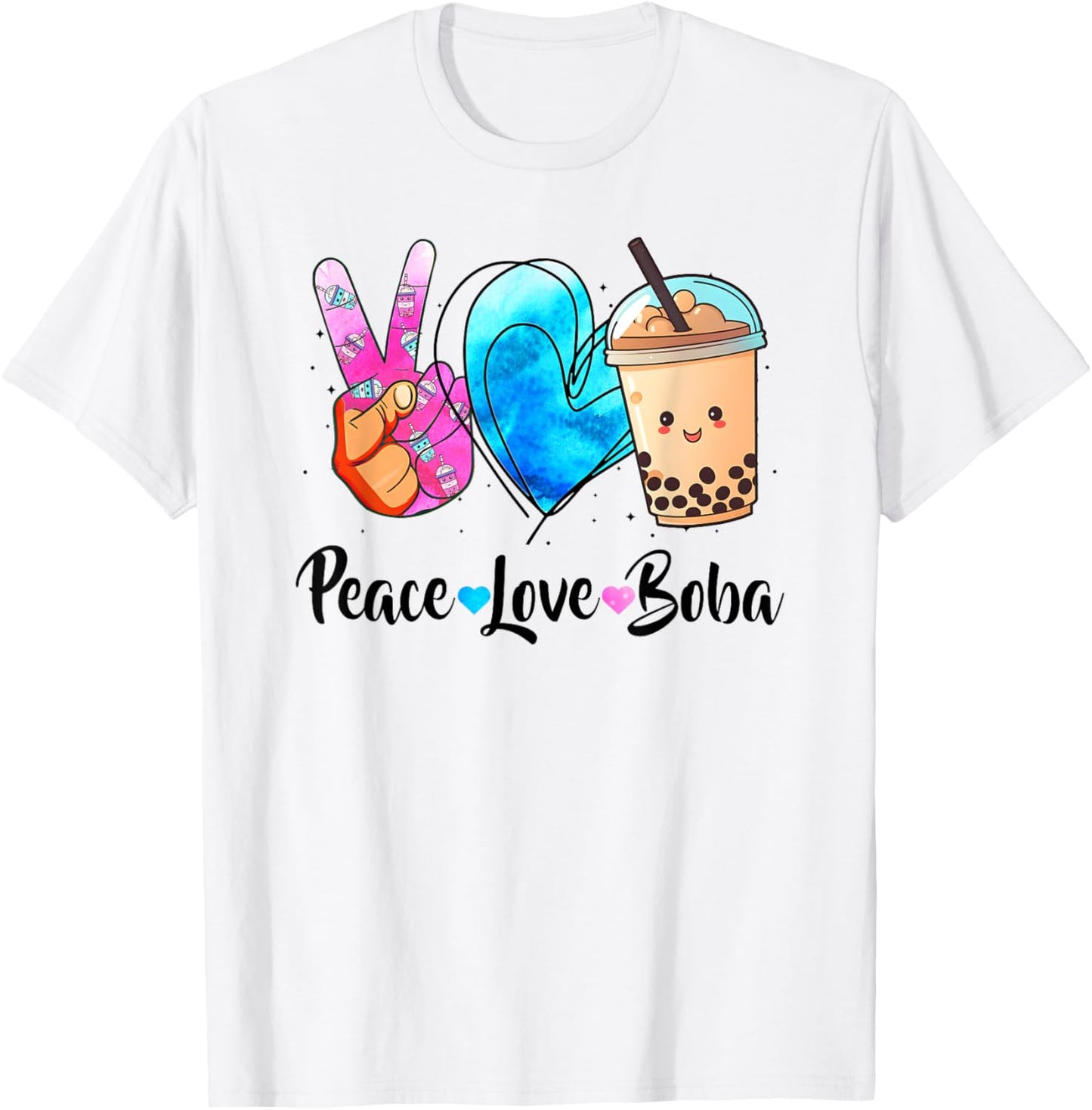 Peace Love Boba Bubble Tea For Teen Girls Kawaii Japanese