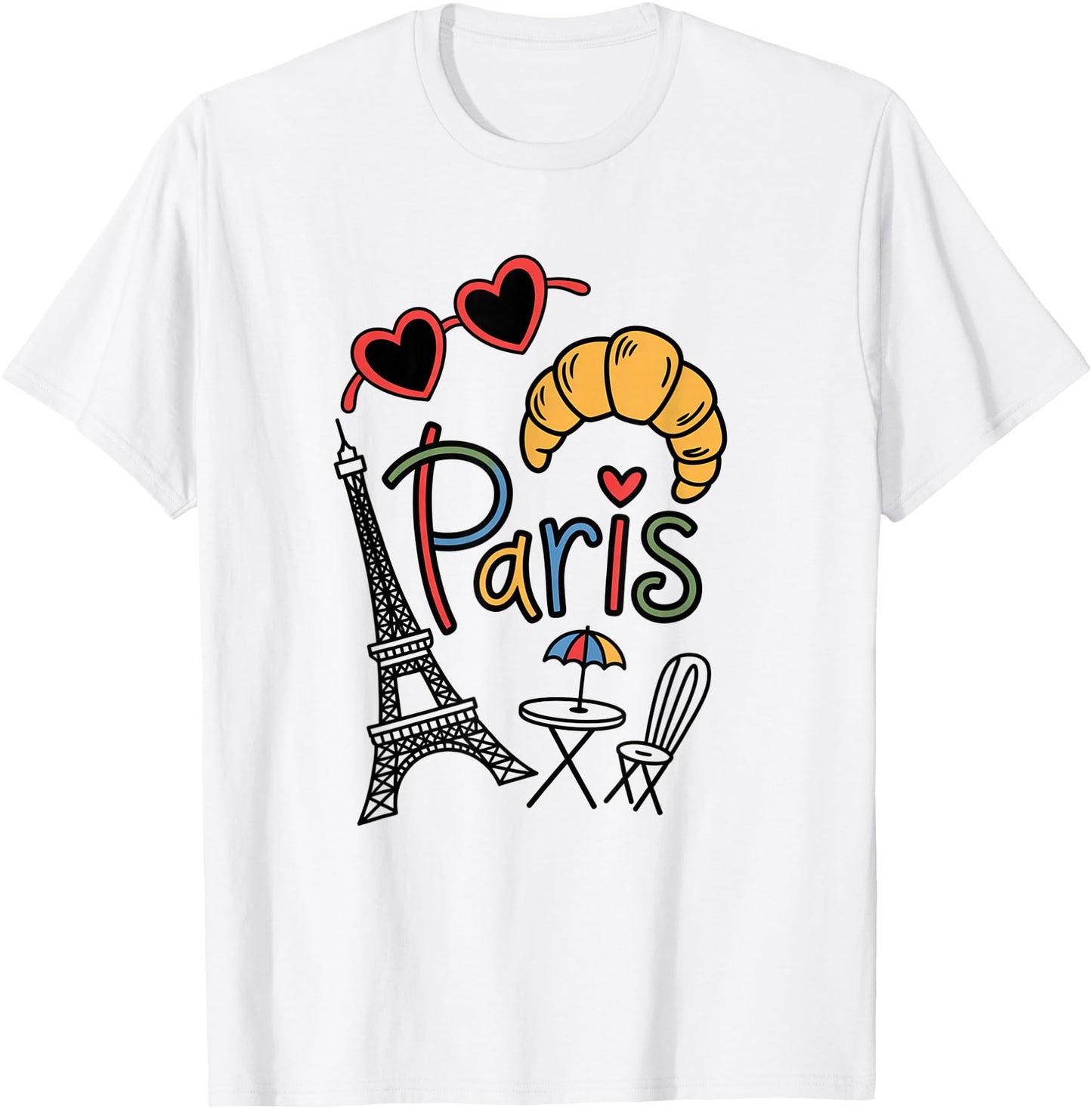 Paris Love Croissant Eiffel Tower Art Travel Girls