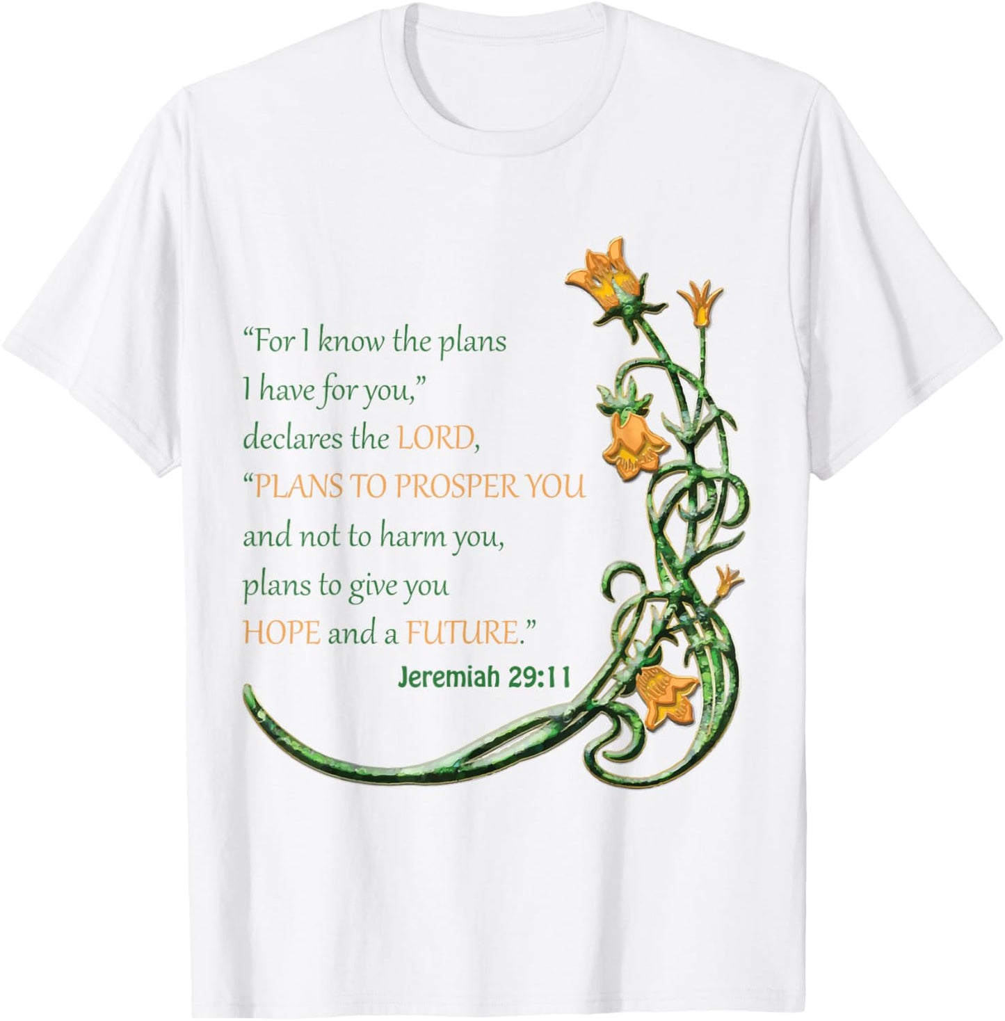 For I know the Plans Tee, Christian Biblical Xmas Tshirt