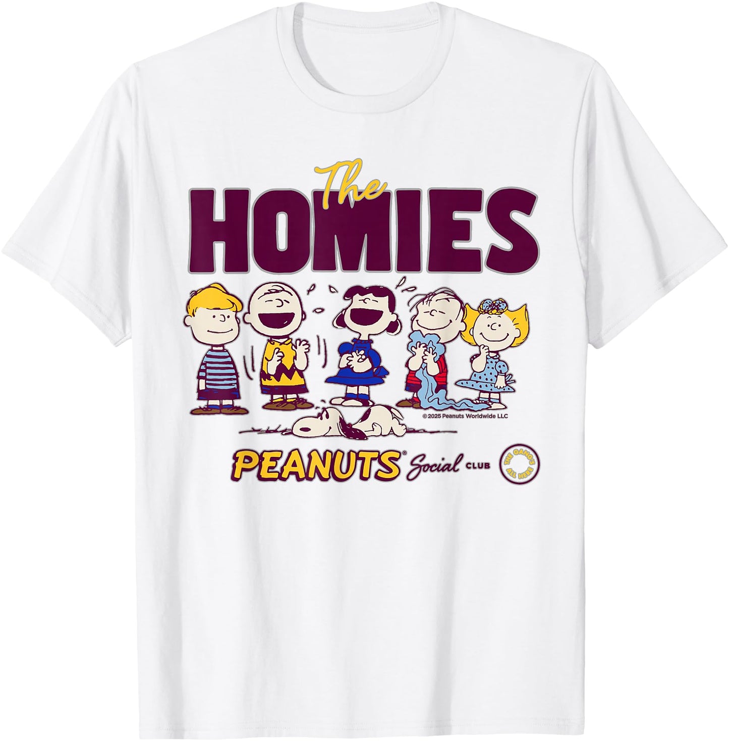 Peanuts Snoopy Charlie Brown Friends Homies Club Retro 50s