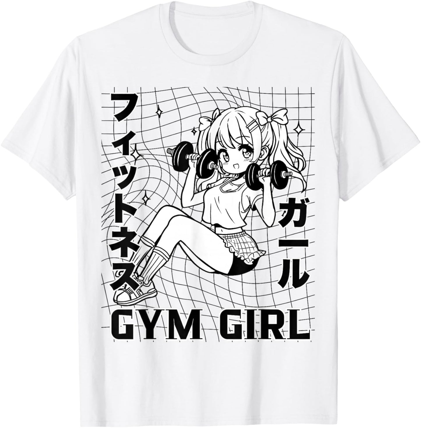 Cute Anime Gym Girl Dumbbells Workout Otaku Fitness Weeaboo