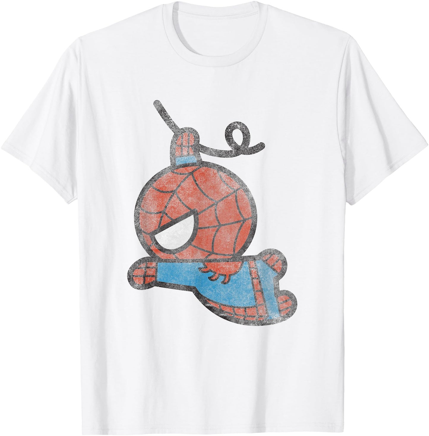 Marvel Kawaii Chibi Spider-Man Swinging To Fight Distressed