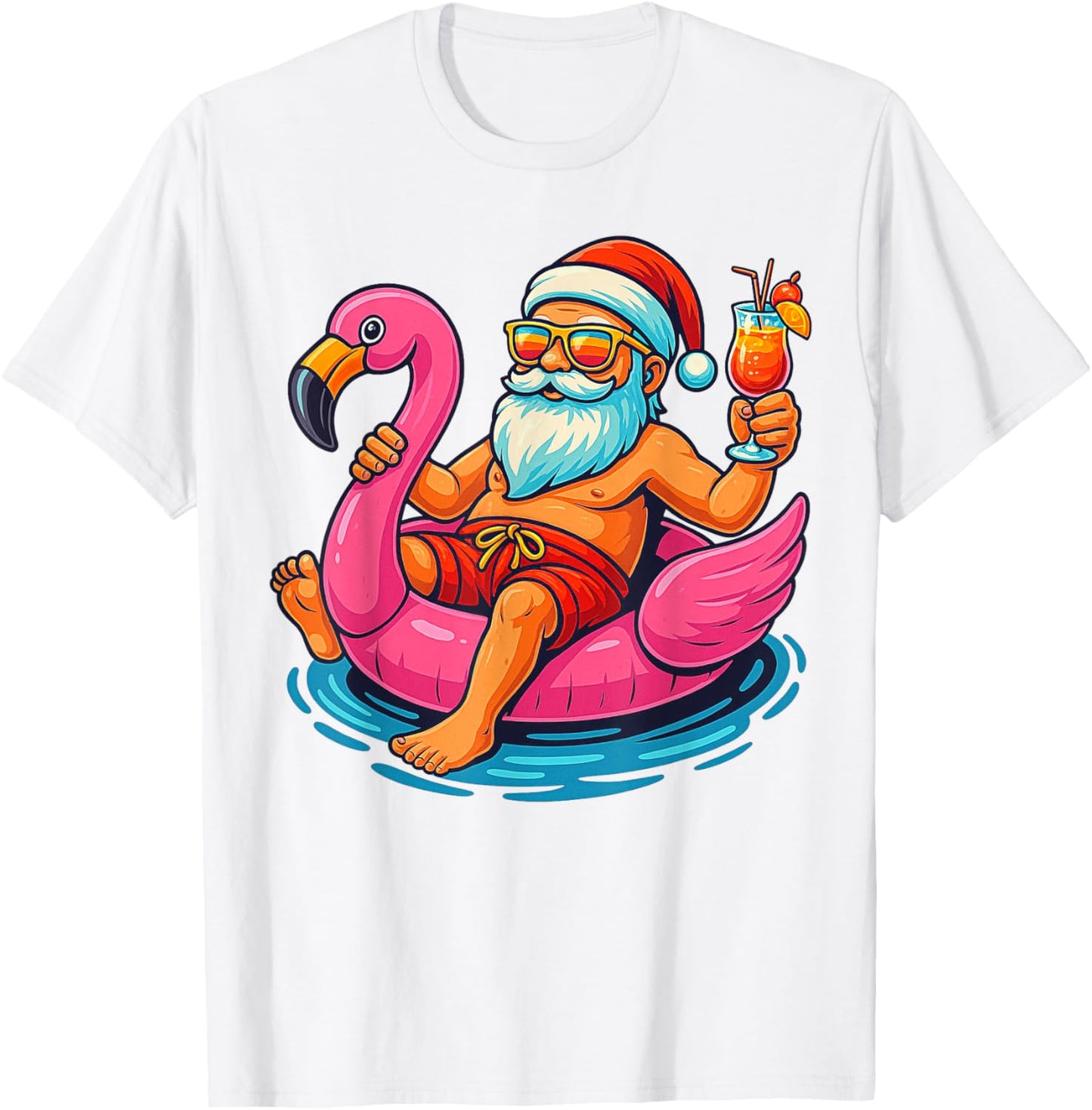 Christmas In July Shirt Boys Kids Santa Flamingo Summer Xmas