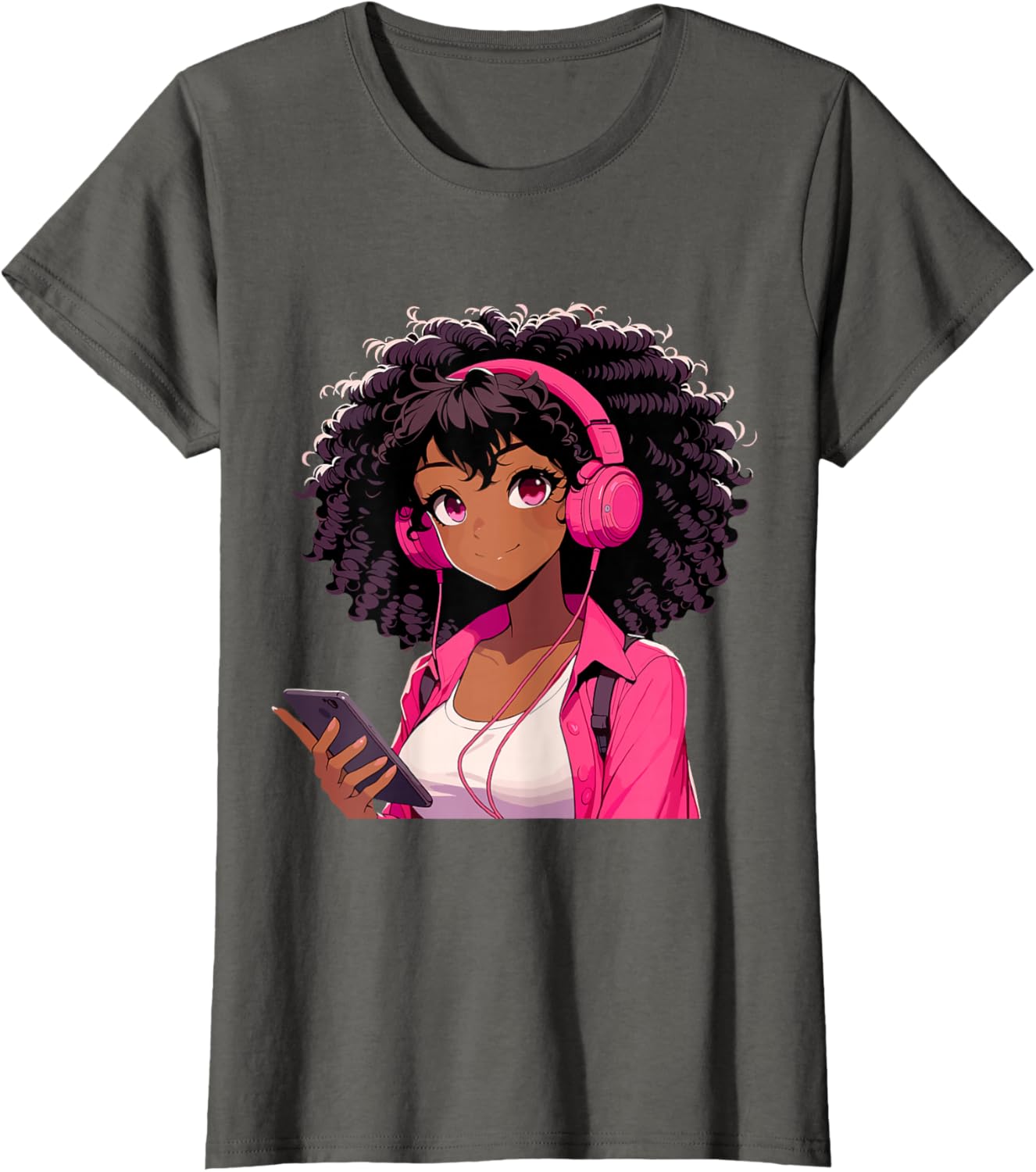 Black Girl Anime Music Headphones
