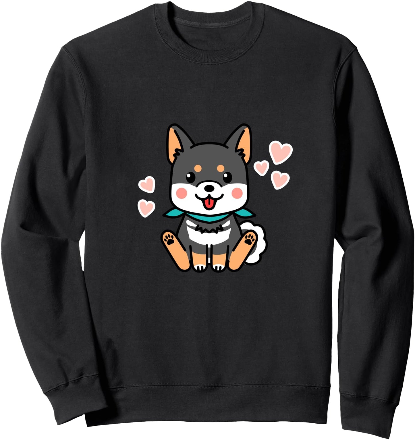 Black Shiba Inu Valentines Kawaii Japanese Dog Lover Gift Sweatshirt