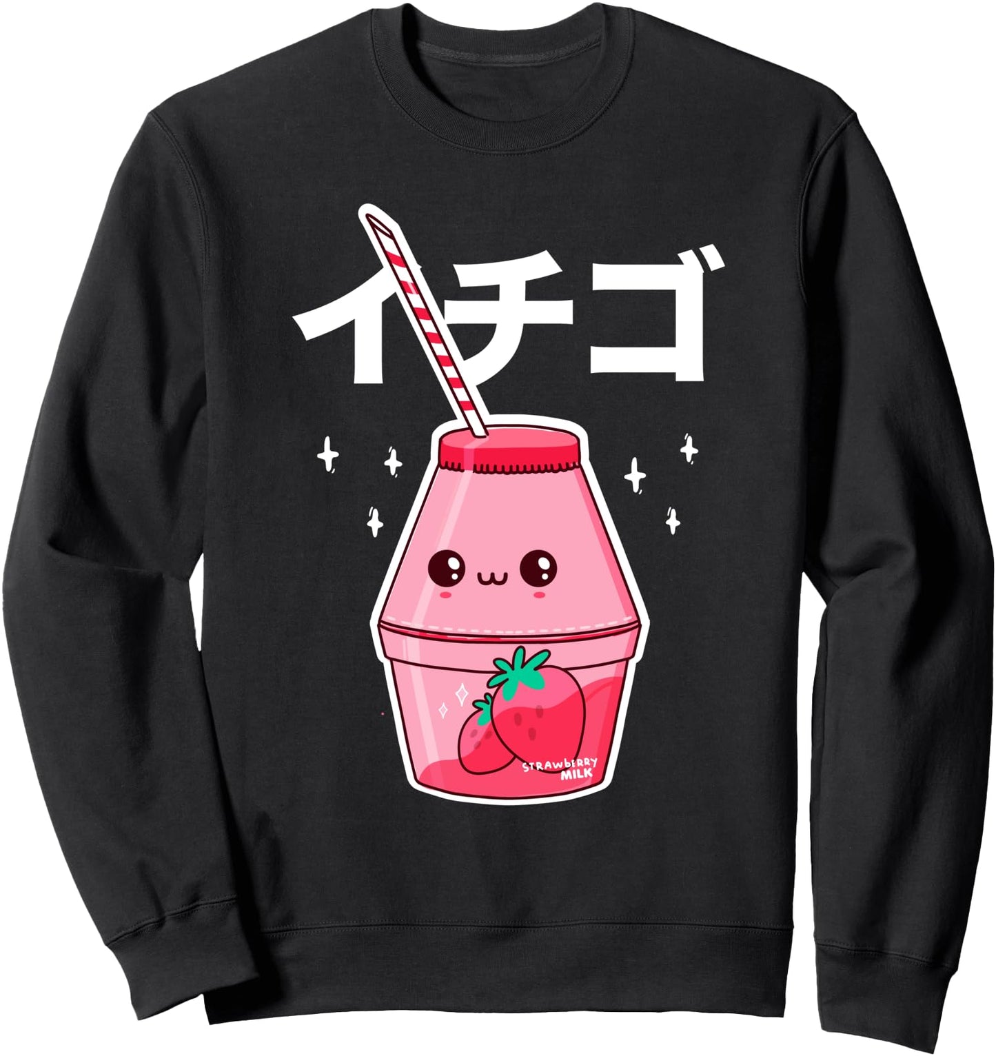 Strawberry Milk Kawaii Japanese Aesthetic Pink Drink Sweatshirt
