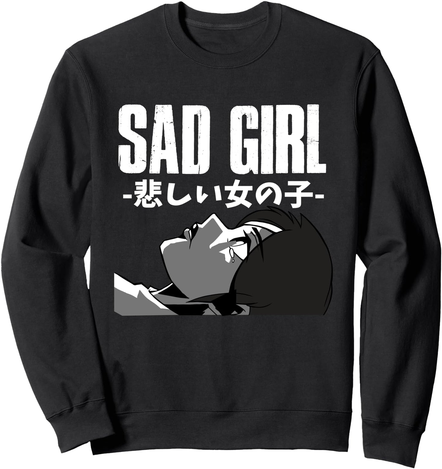 Sad Girl Sad Anime Girl Japanese Otaku Aesthetic Soft Grunge Sweatshirt