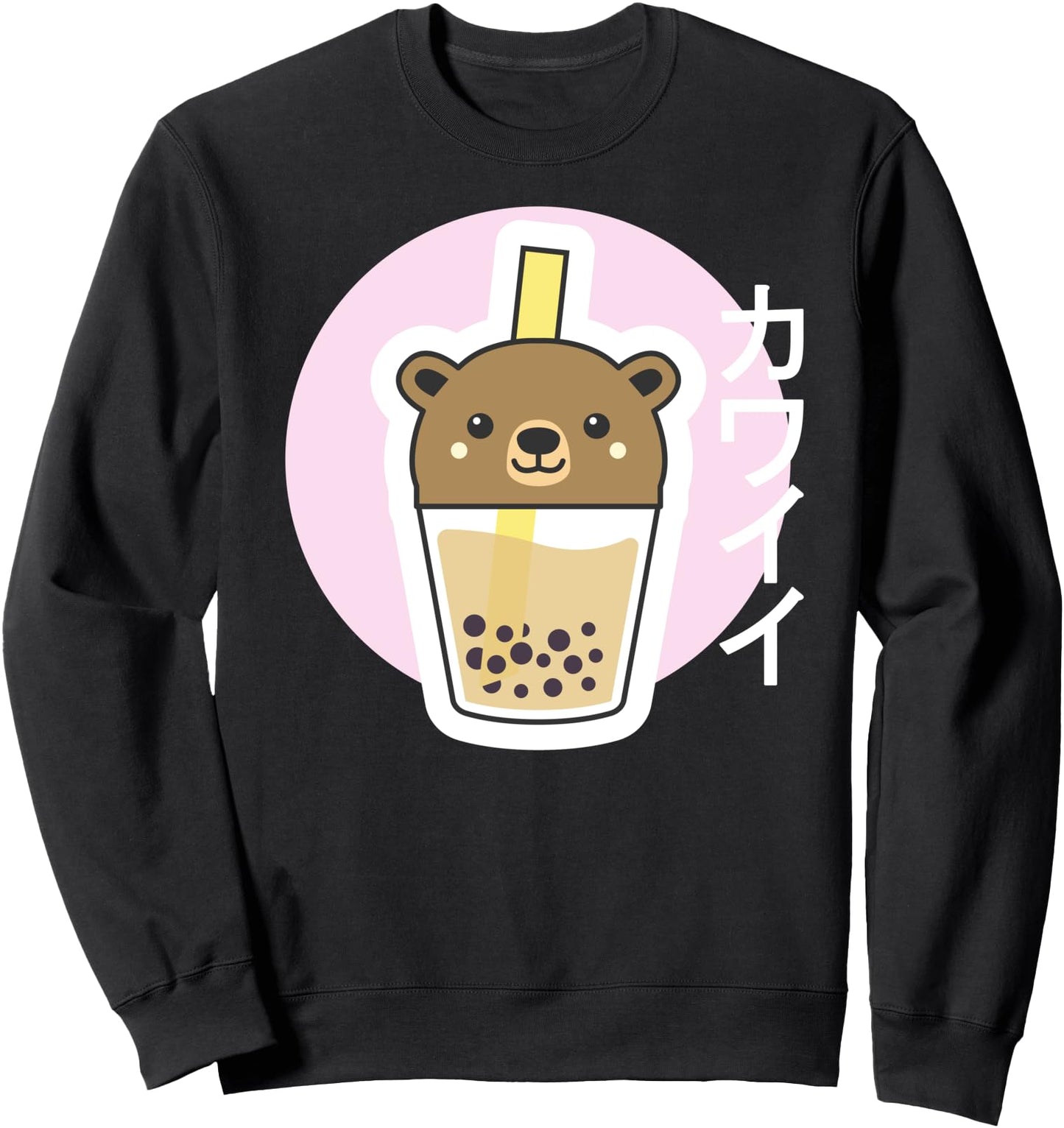 Bubble Tea, Cute Kawaii Bear, Japanese Kanji Sweatshirt
