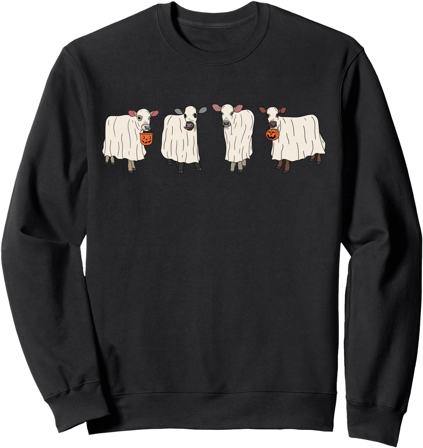Ghost Cow Moo I Mean Boo Trick Or Treat Halloween Party Sweatshirt