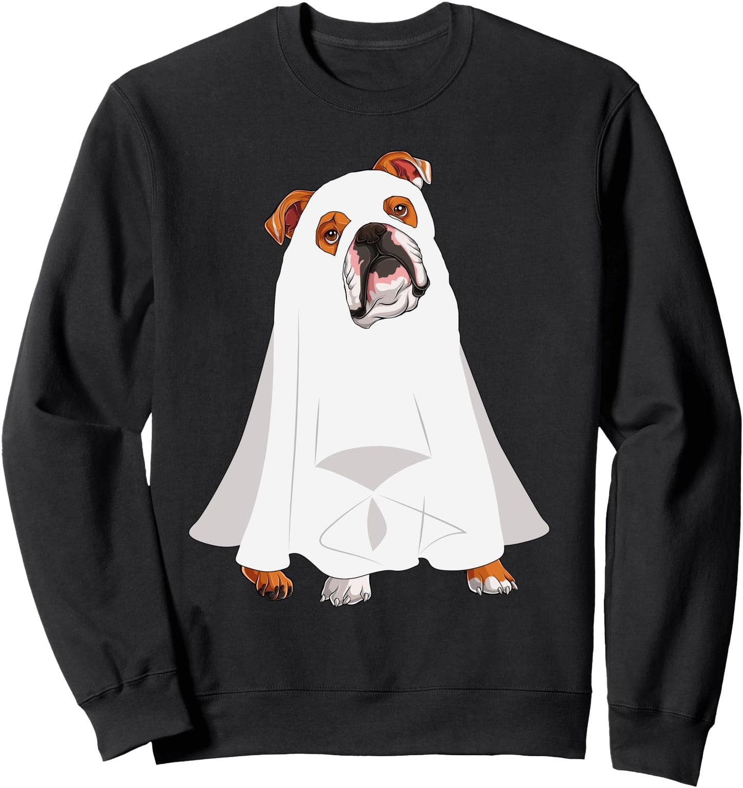 English Bulldog Ghost Pumpkin Halloween Fall Dog Lover Women Sweatshirt