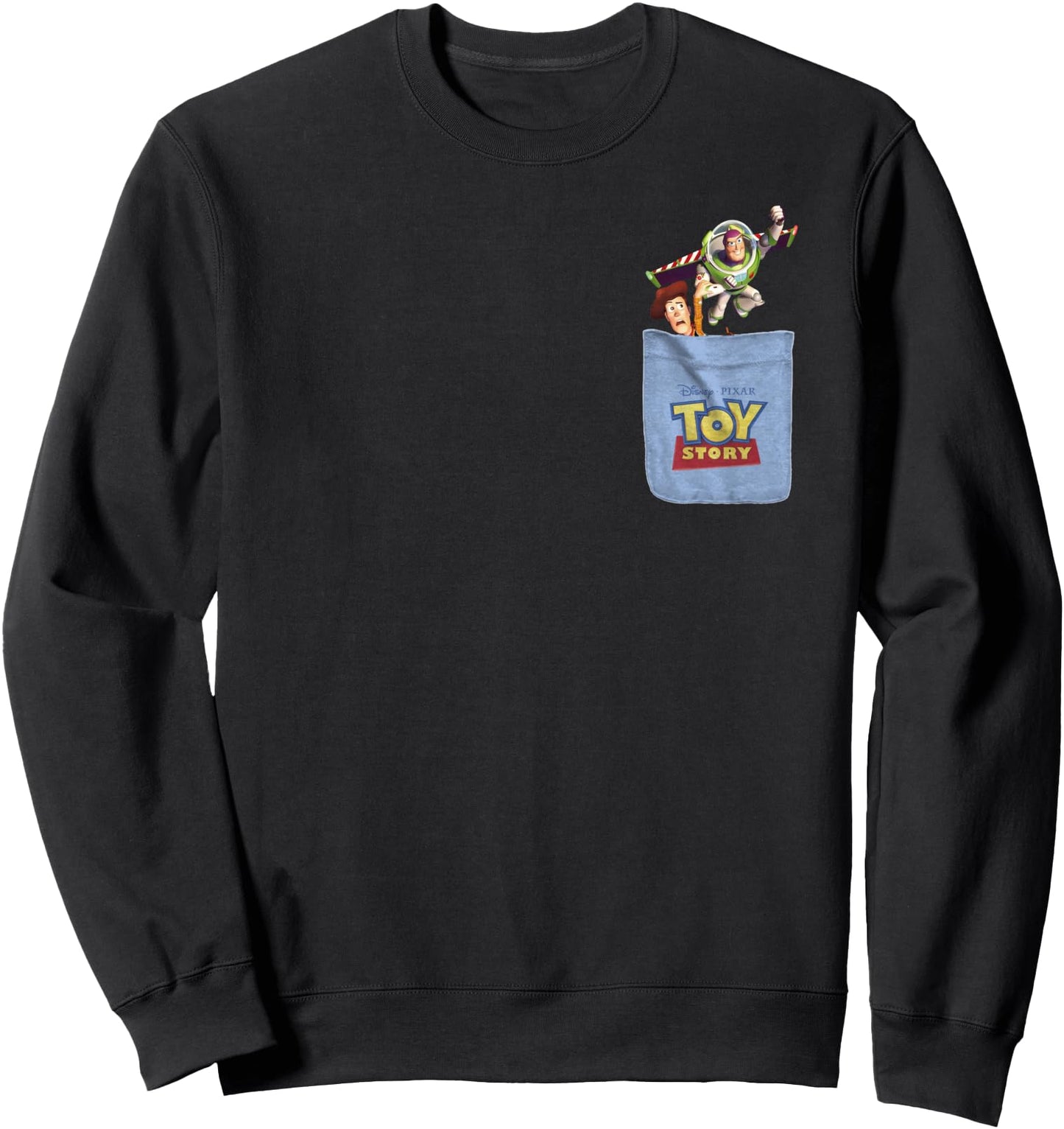 Disney Pixar Toy Story Buzz And Woody Mini Pocket Icon Logo Sweatshirt