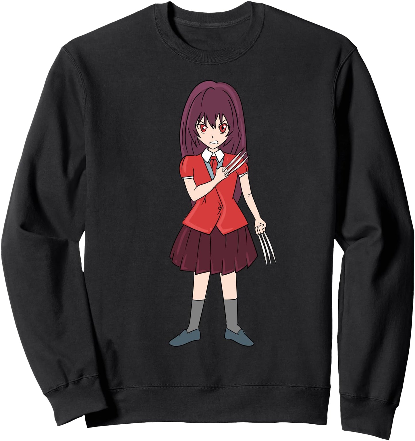 Anime Claws Girl - Japanese Horror Aesthetic Kawaii - Goth Sweatshirt