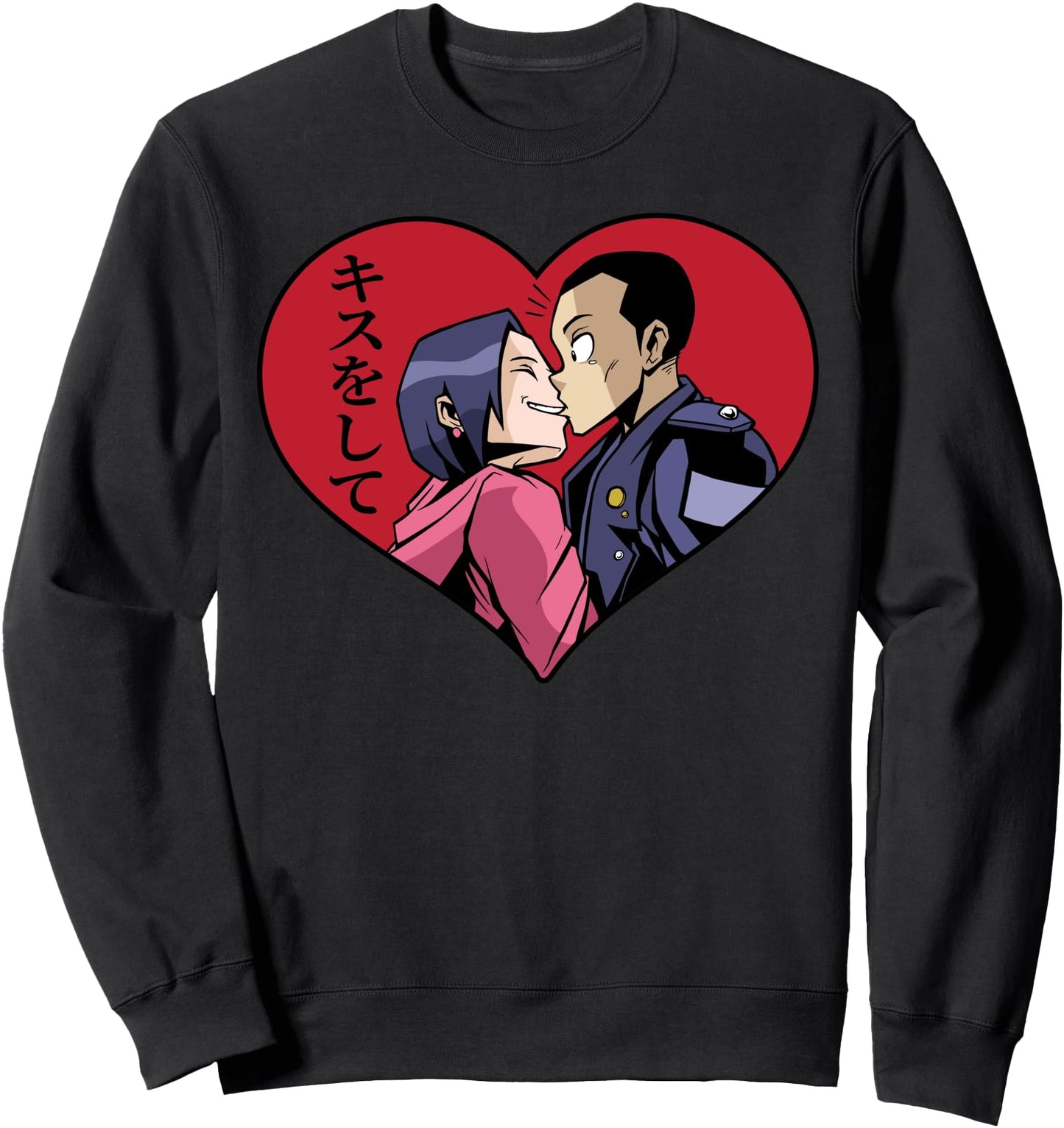 Anime Kissing Lovers - Hearts - Otaku - Japanese Aesthetics Sweatshirt