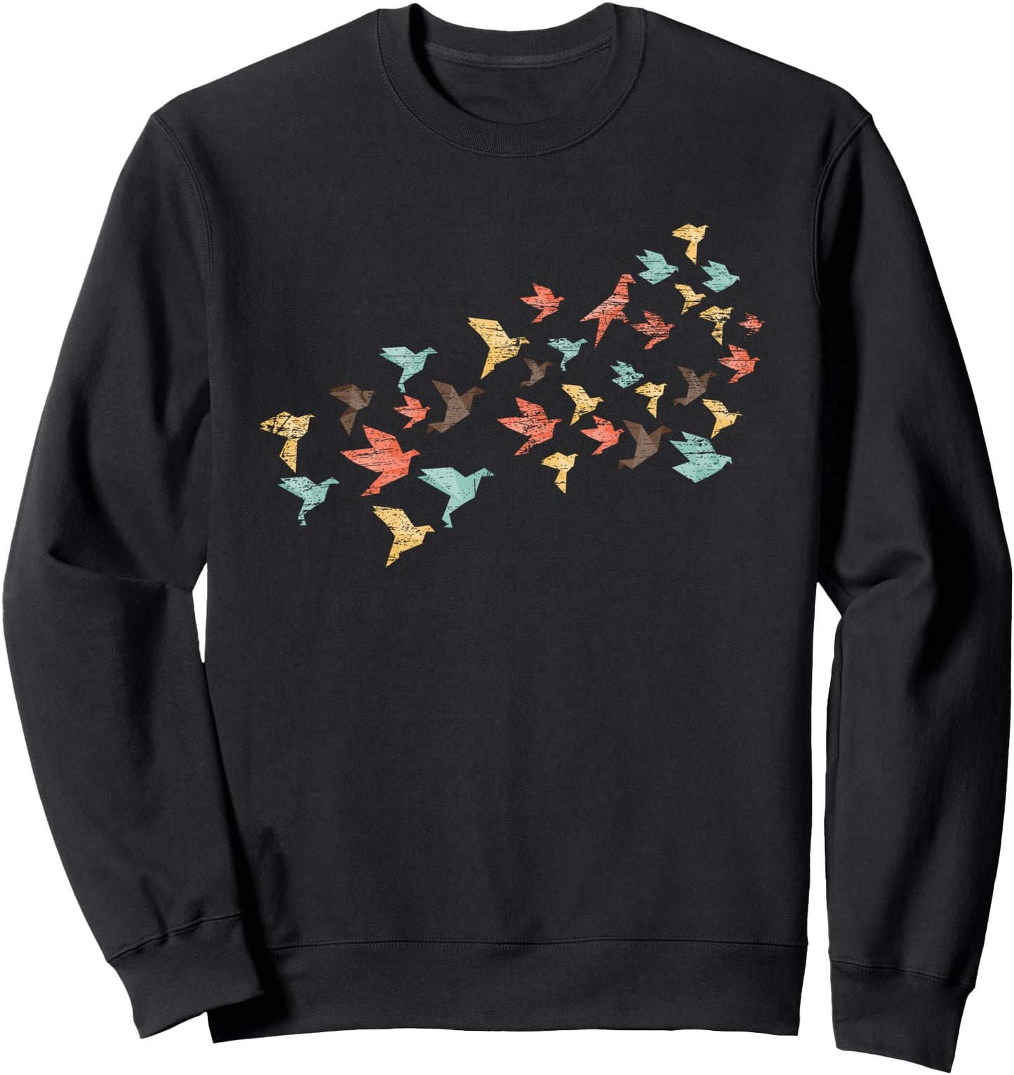 Colorful Paper Cranes Folding Japanese Craft Origami Sweatshirt