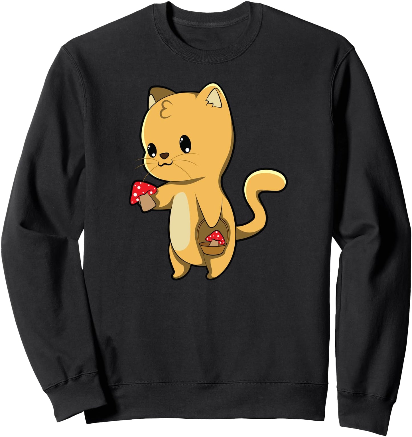 Cat Mushroom Picking Forest Kawaii Anime Japanese Sweatshirt