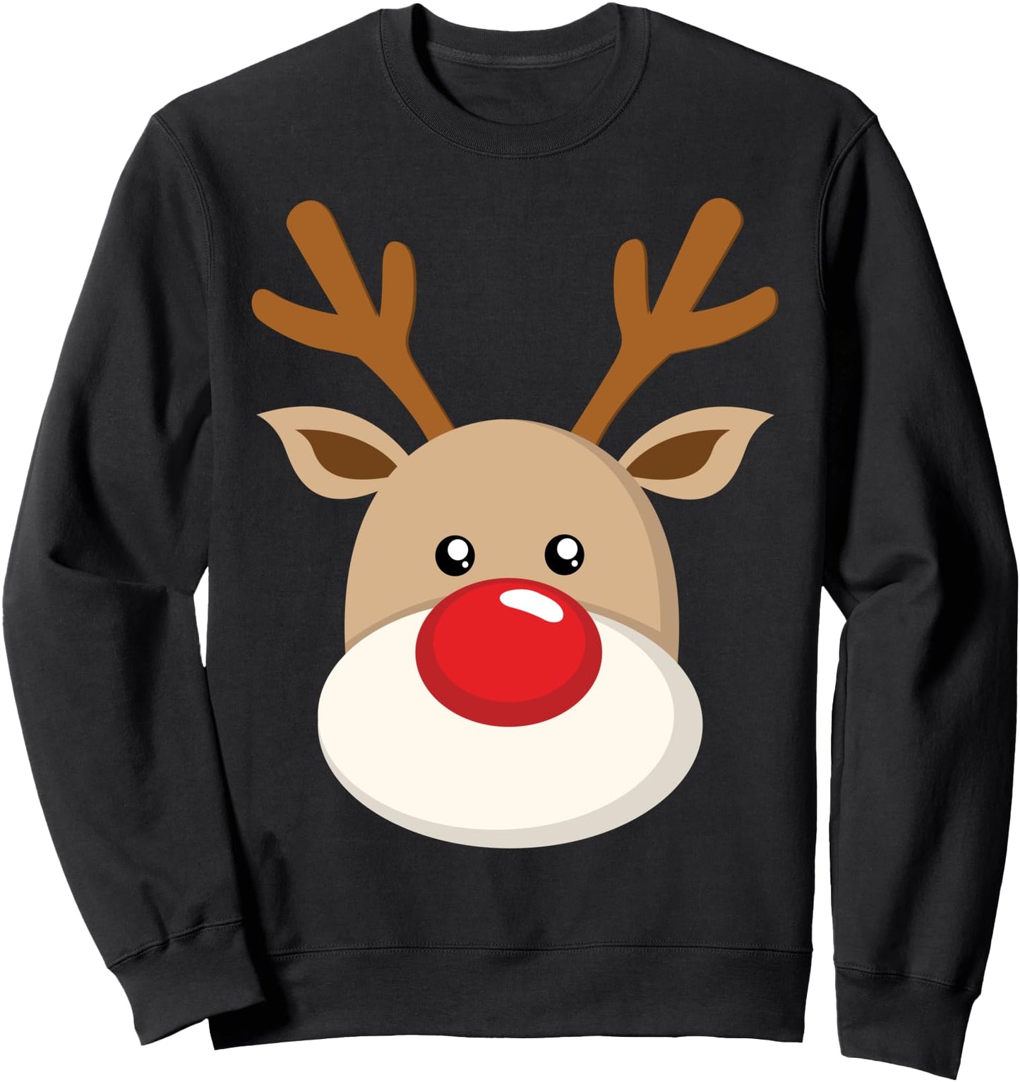 Cute Reindeer Rudolph Red Nose Christmas Xmas Sweatshirt