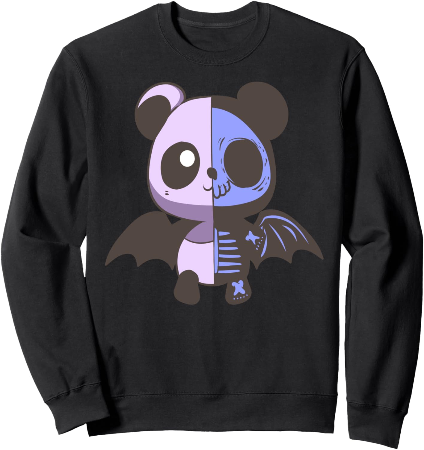 Panda Bat Skull Skeleton - Cute Pastel Goth Kawaii Anime Sweatshirt