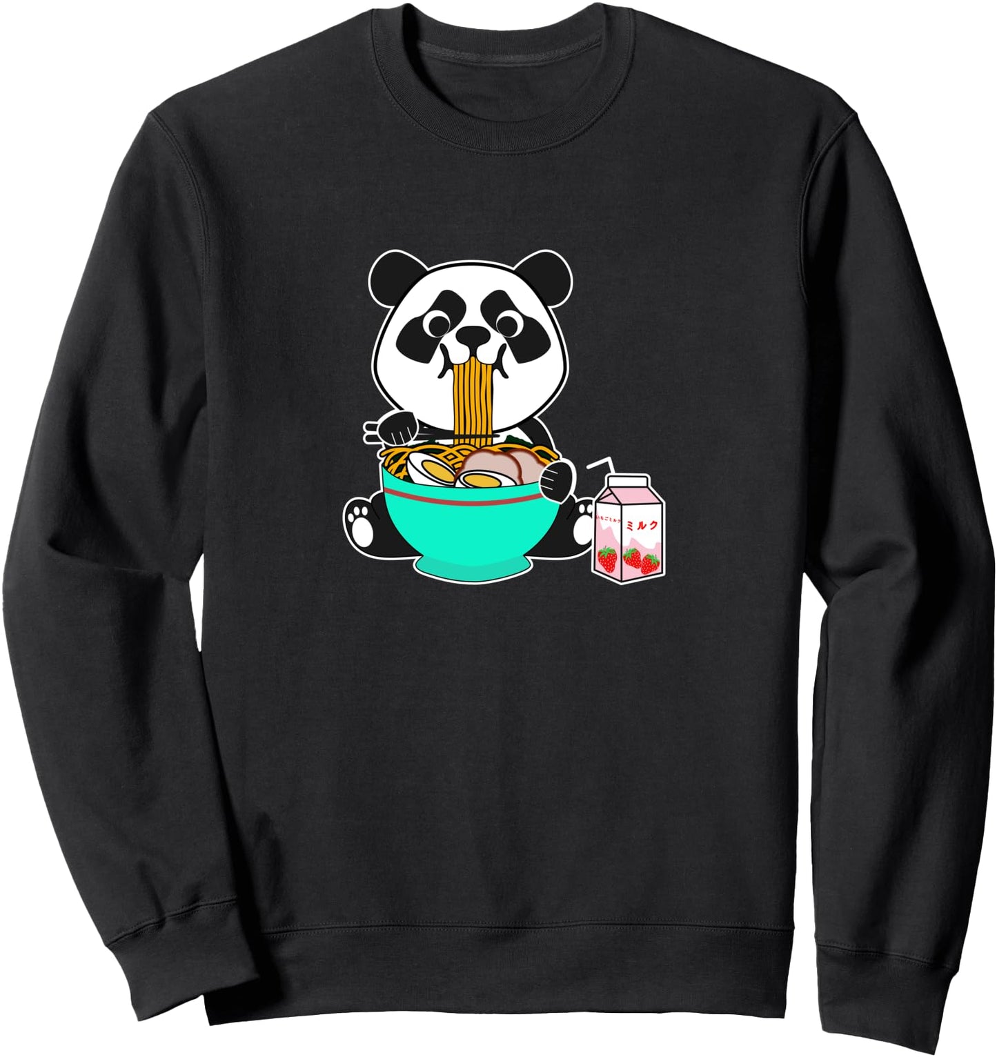 Panda Ramen Strawberry Milk Japanese Kawaii Anime Themed Sweatshirt