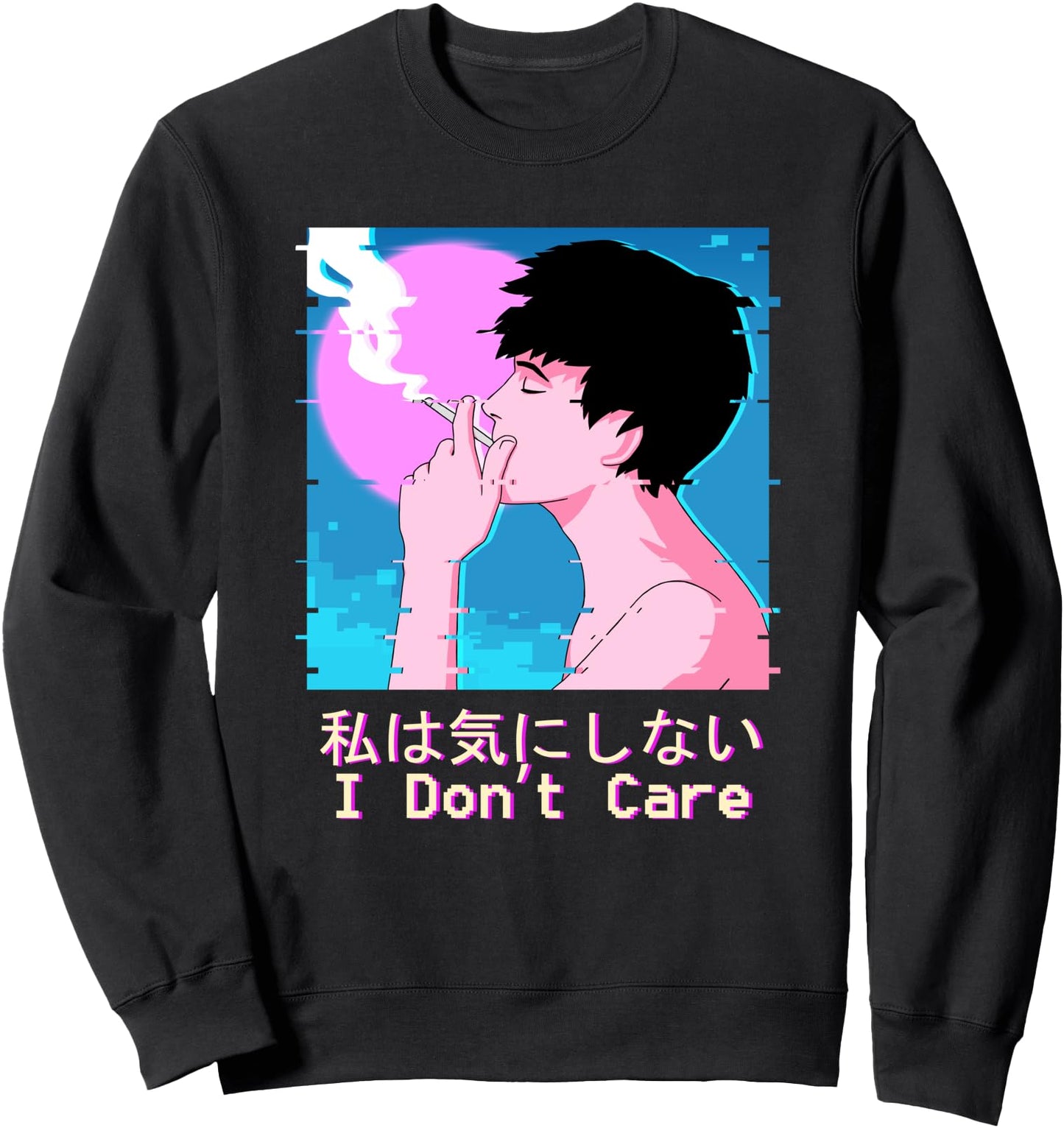 Sad Boy Glitch Japanese Aesthetic Vaporwave Sweatshirt