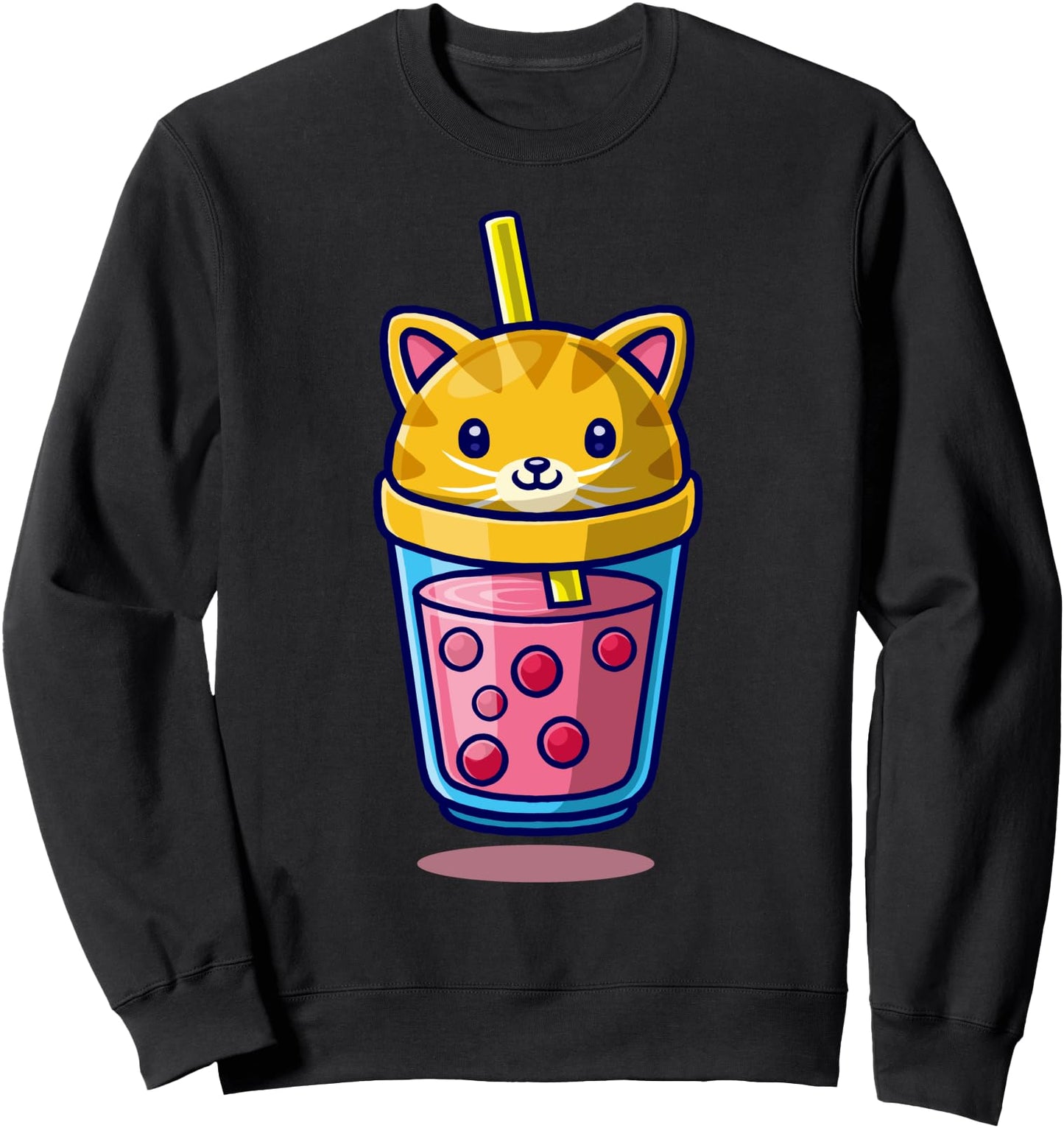 Strawberry Milk Cat Kawaii Fun Japanese Strawberries Graphic Sweatshirt