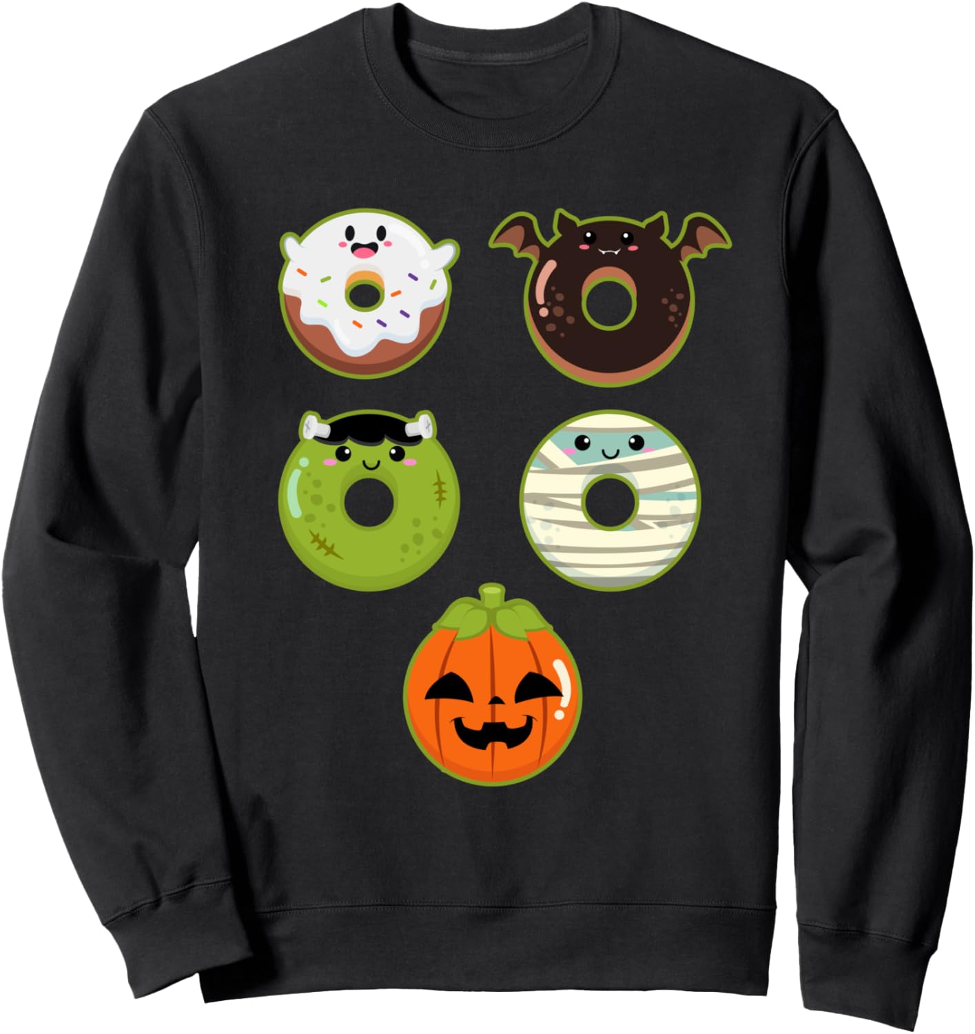 Funny Halloween costume Women Kids Men Donut characters Sweatshirt