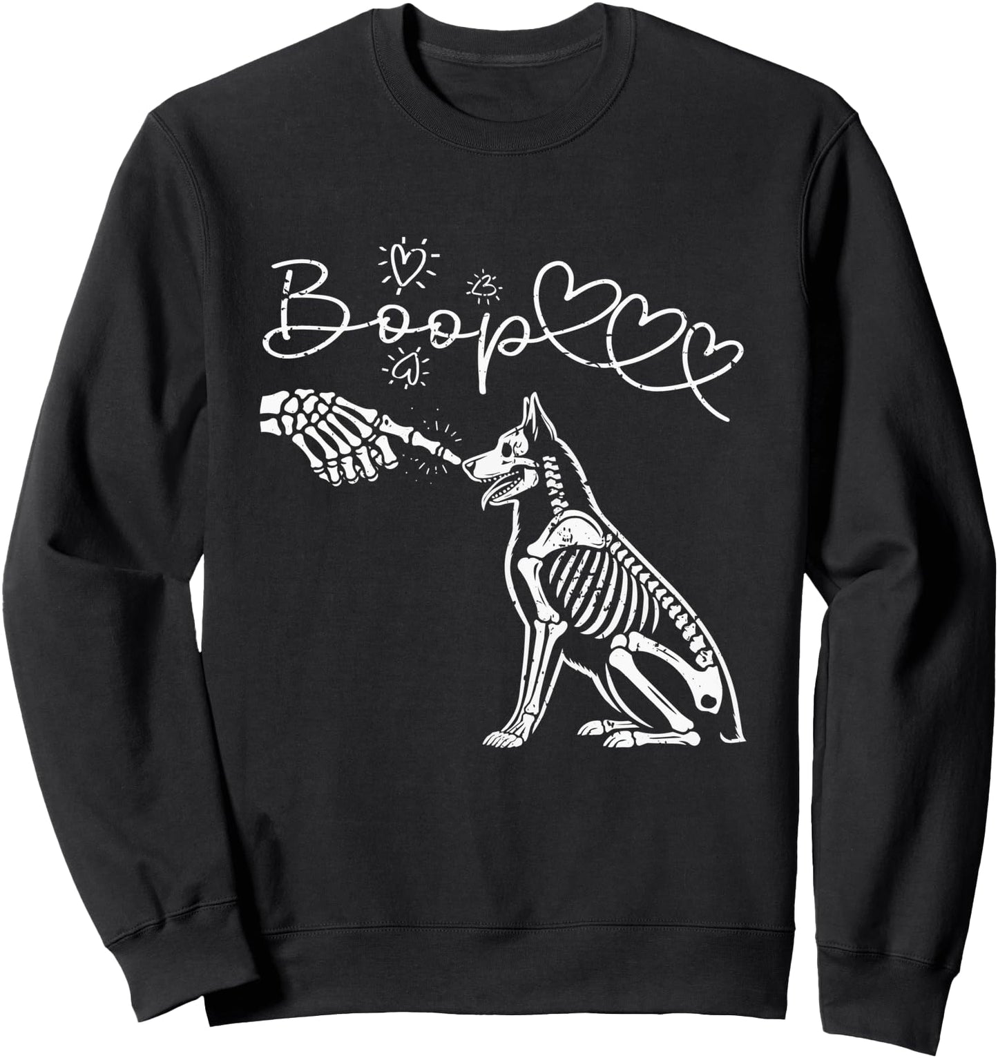 Skeleton Hand Touch Nose German Shepherds Boop Dog Halloween Sweatshirt