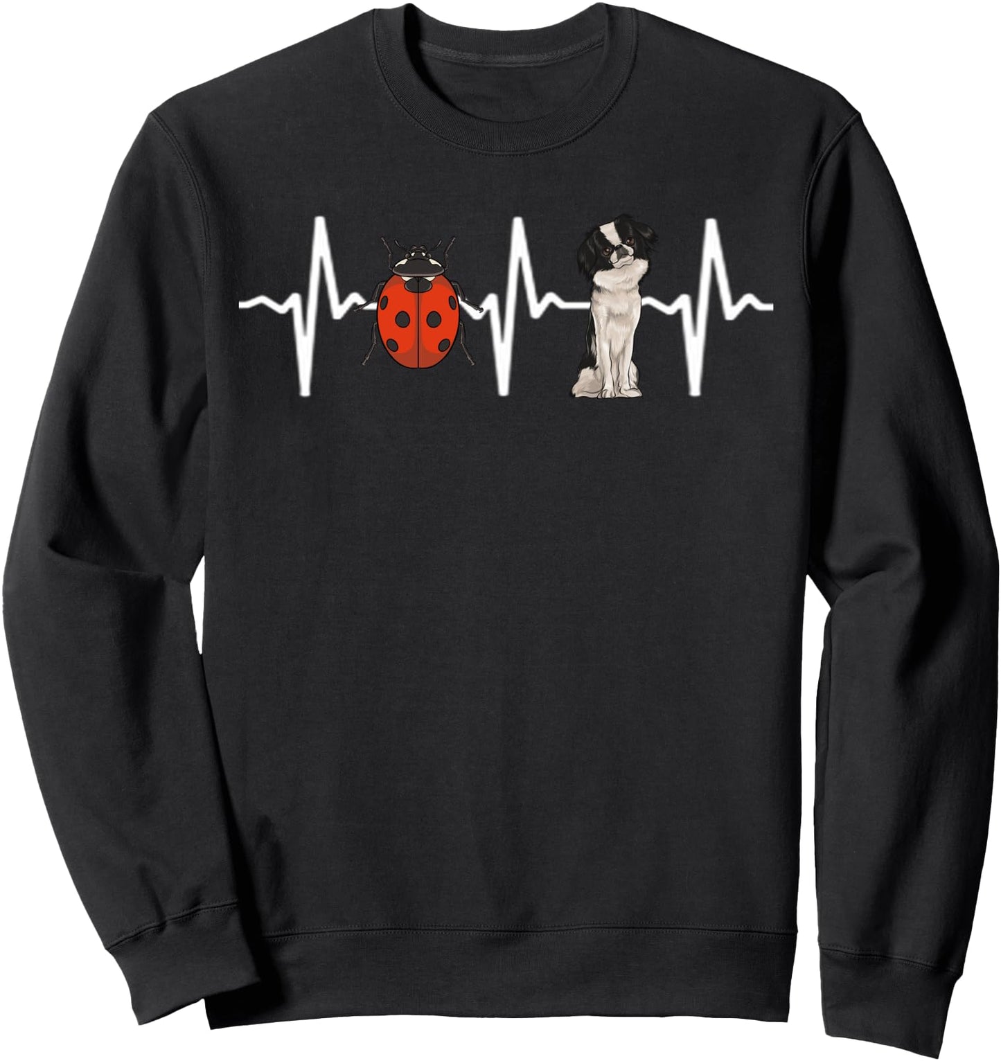 Red Ladybug Japanese Chin Heartbeat Dog Lover Sweatshirt