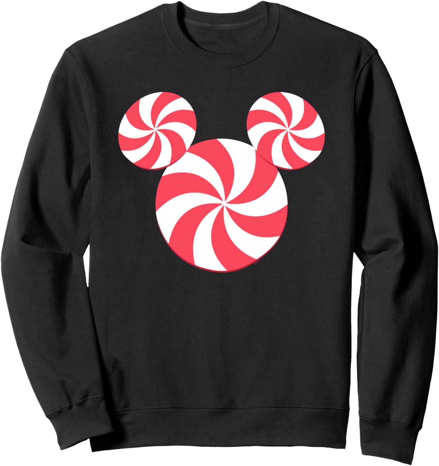 Disney Mickey Mouse Icon Christmas Peppermint Candy Holiday Sweatshirt