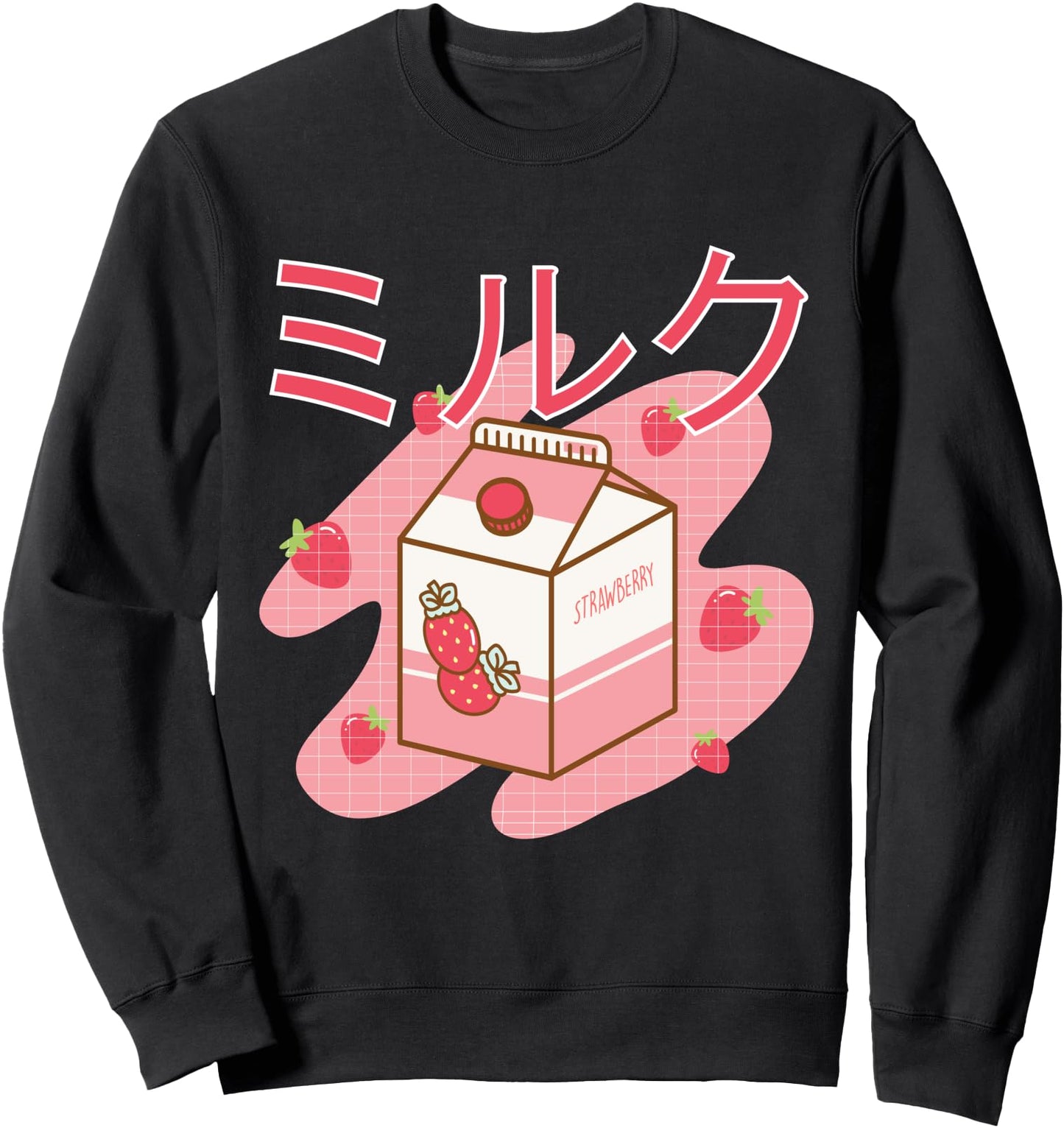Strawberry Milk Pink Japanese Kawaii Strawberry Milk Shake Sweatshirt