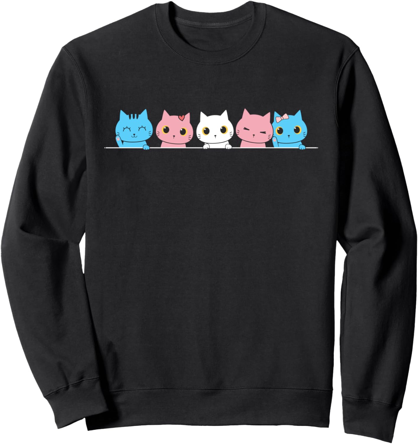 Transgender Cute Cats LGBT Pride Trans Flag Color Sweatshirt