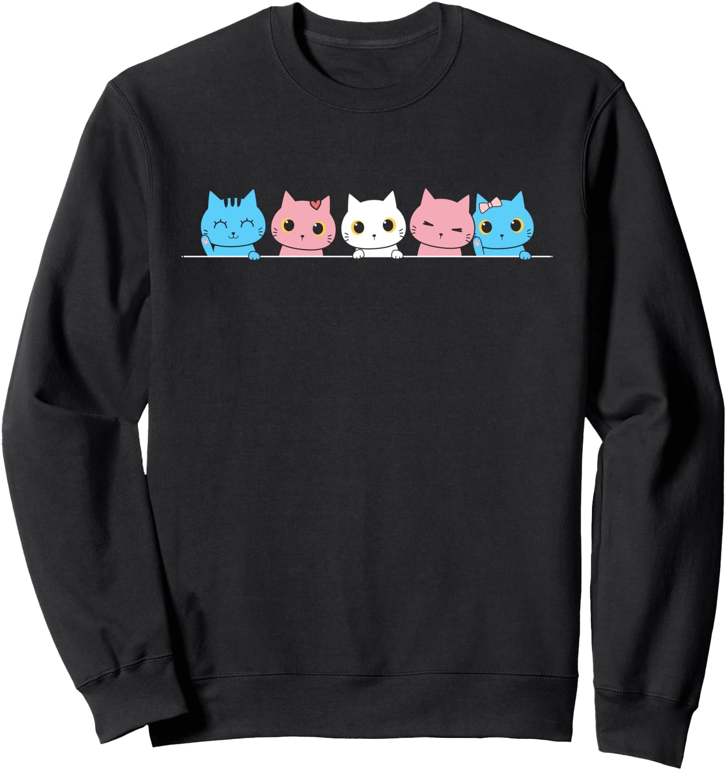 Transgender Cute Cats LGBT Pride Trans Flag Color Sweatshirt