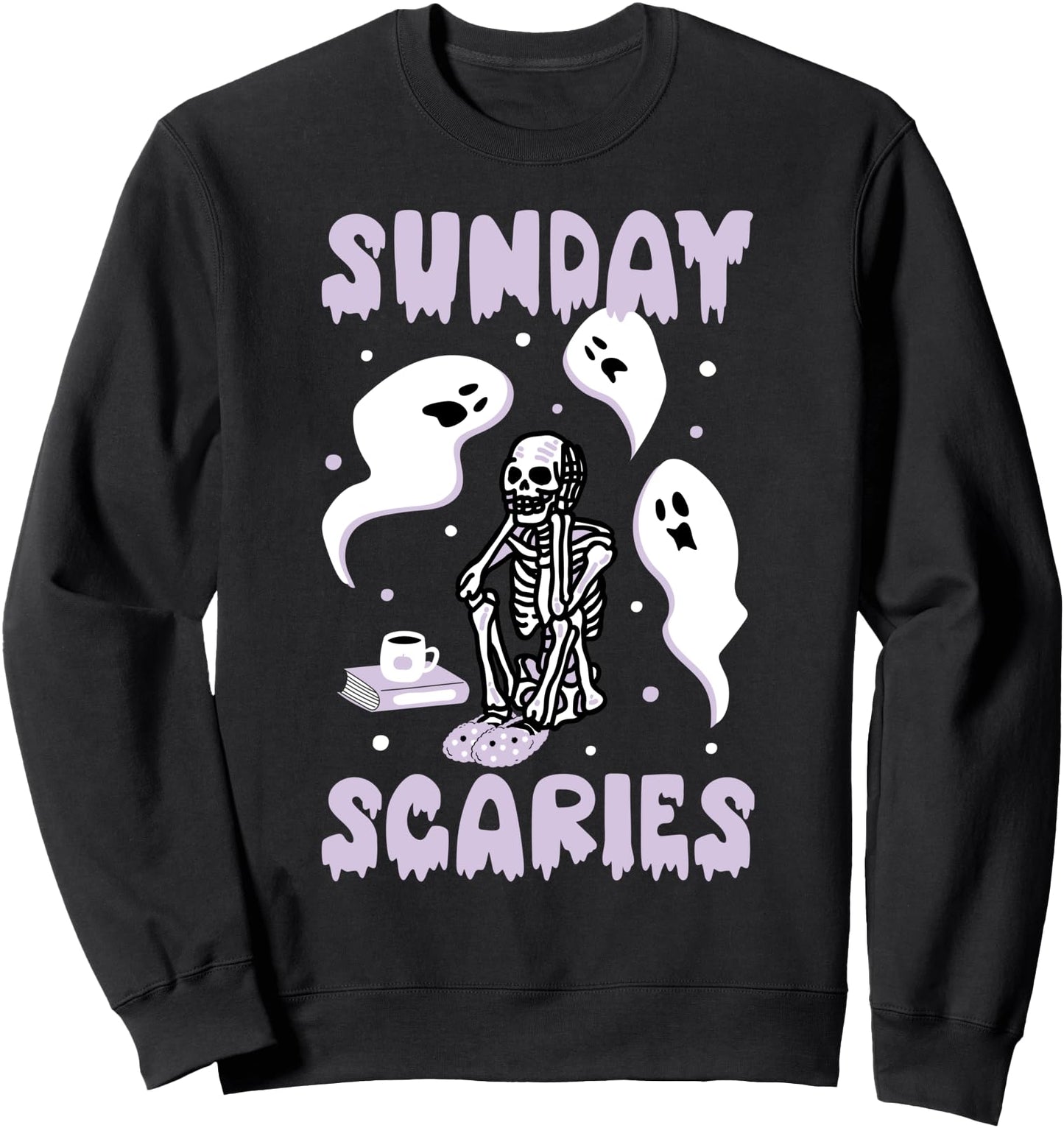 Sunday Skeleton Scaries Funny Office Work Mental Health Day Sweatshirt