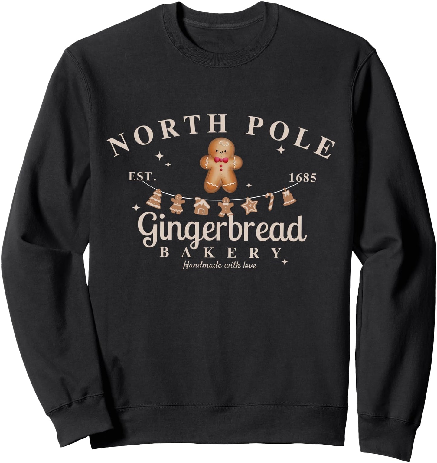 Vintage Funny North Pole Gingerbread Bakery Merry Christmas Sweatshirt