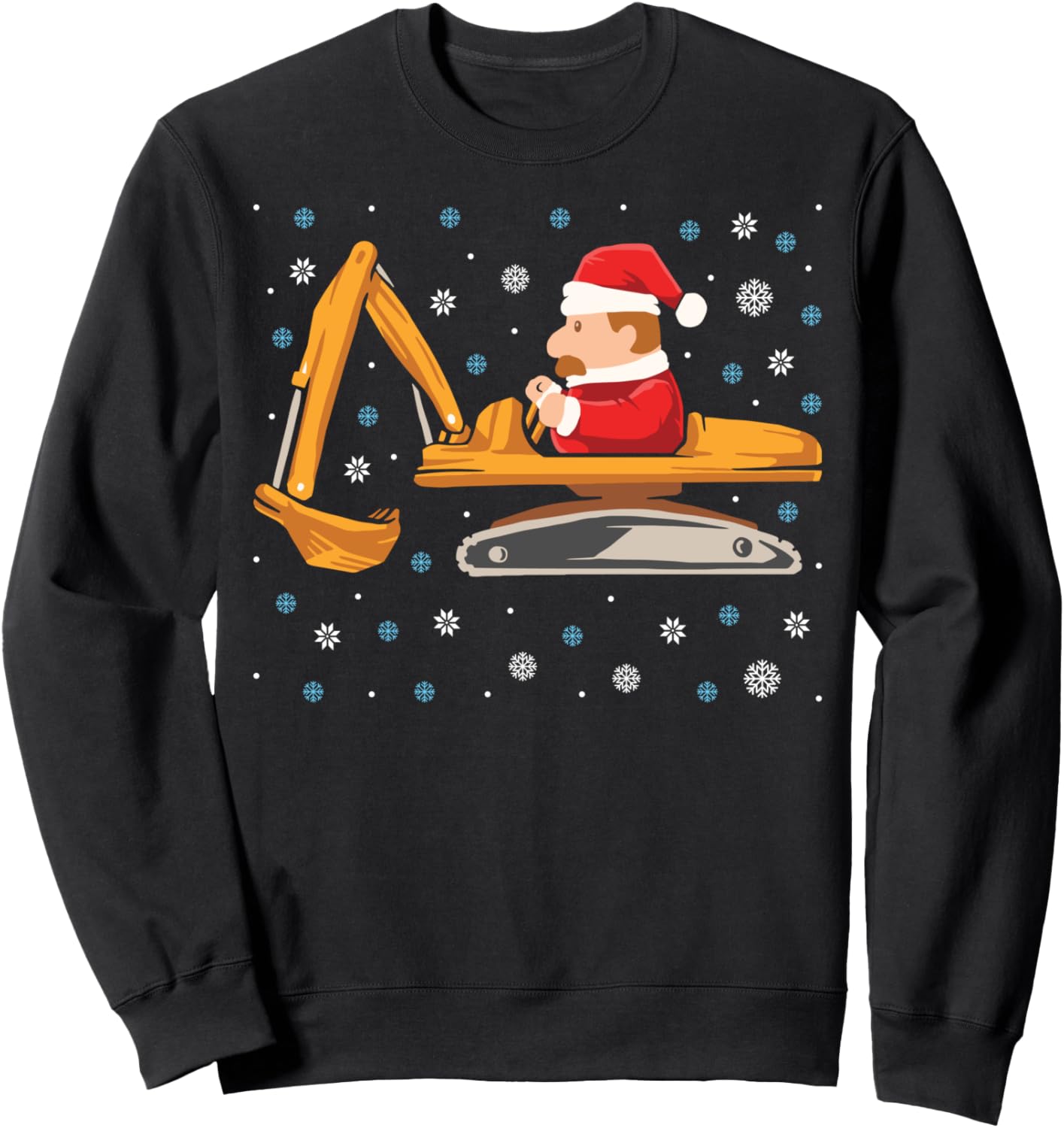 Digging Christmas Santa Claus Construction Bulldozer Tractor Sweatshirt