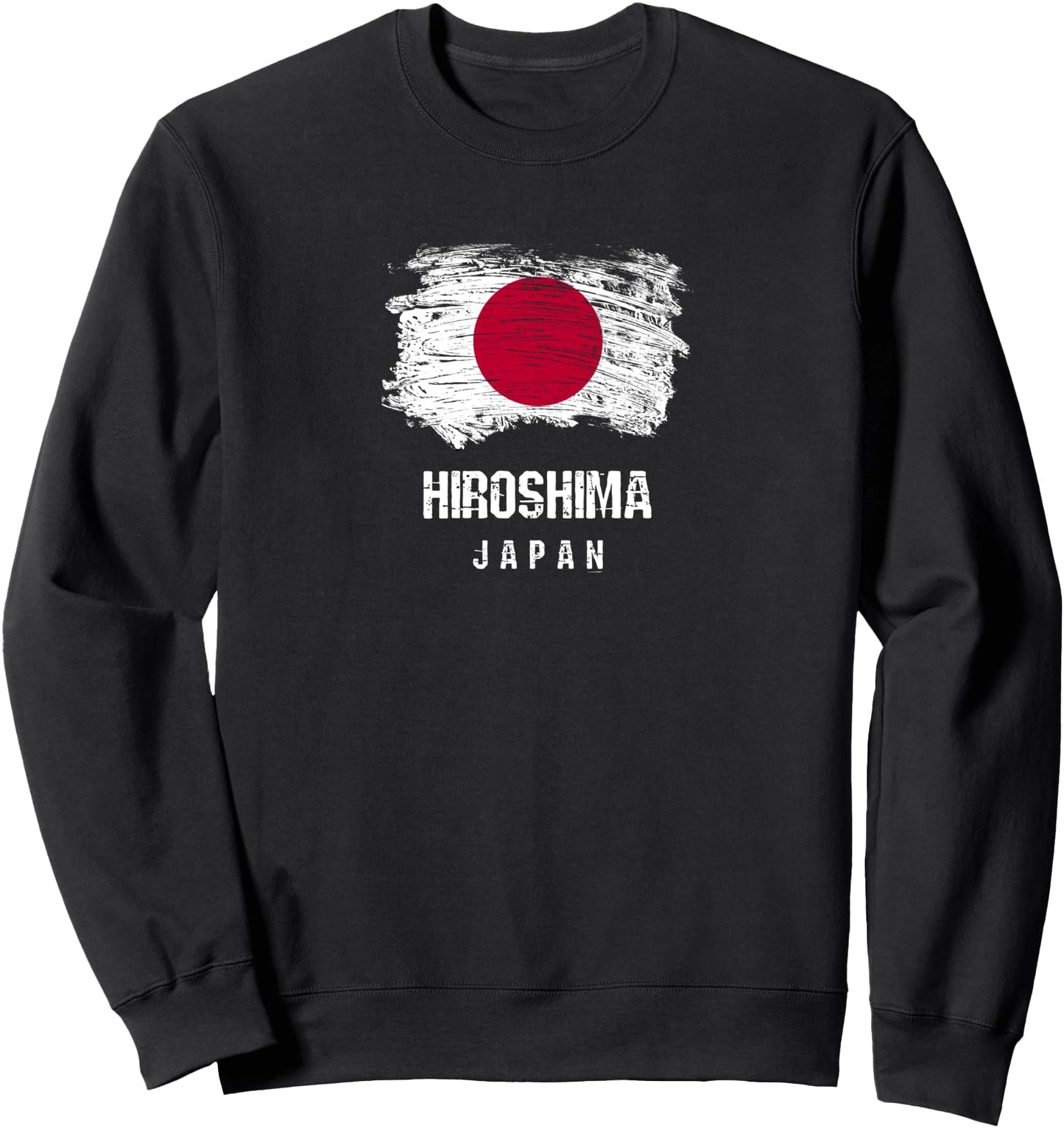Hiroshima Japan Vacation Souvenir Japanese Flag Distressed Sweatshirt