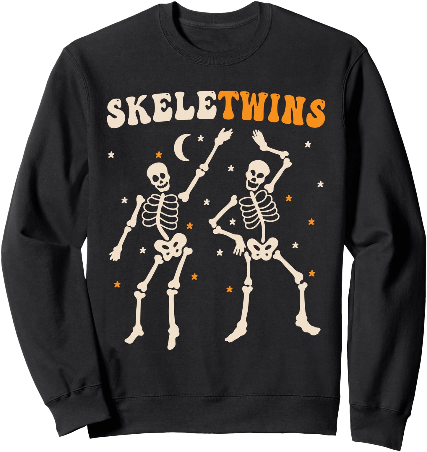 Skeletwins Twins Halloween Matching Funny Dancing Skeletons Sweatshirt
