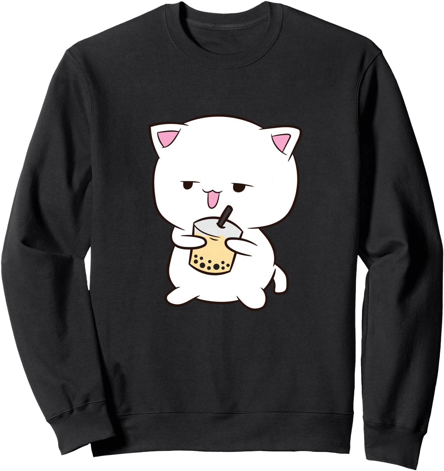 Boba Cat With Boba Tea Cat Drinking Bubble Tea Japanese Cat Sweatshirt