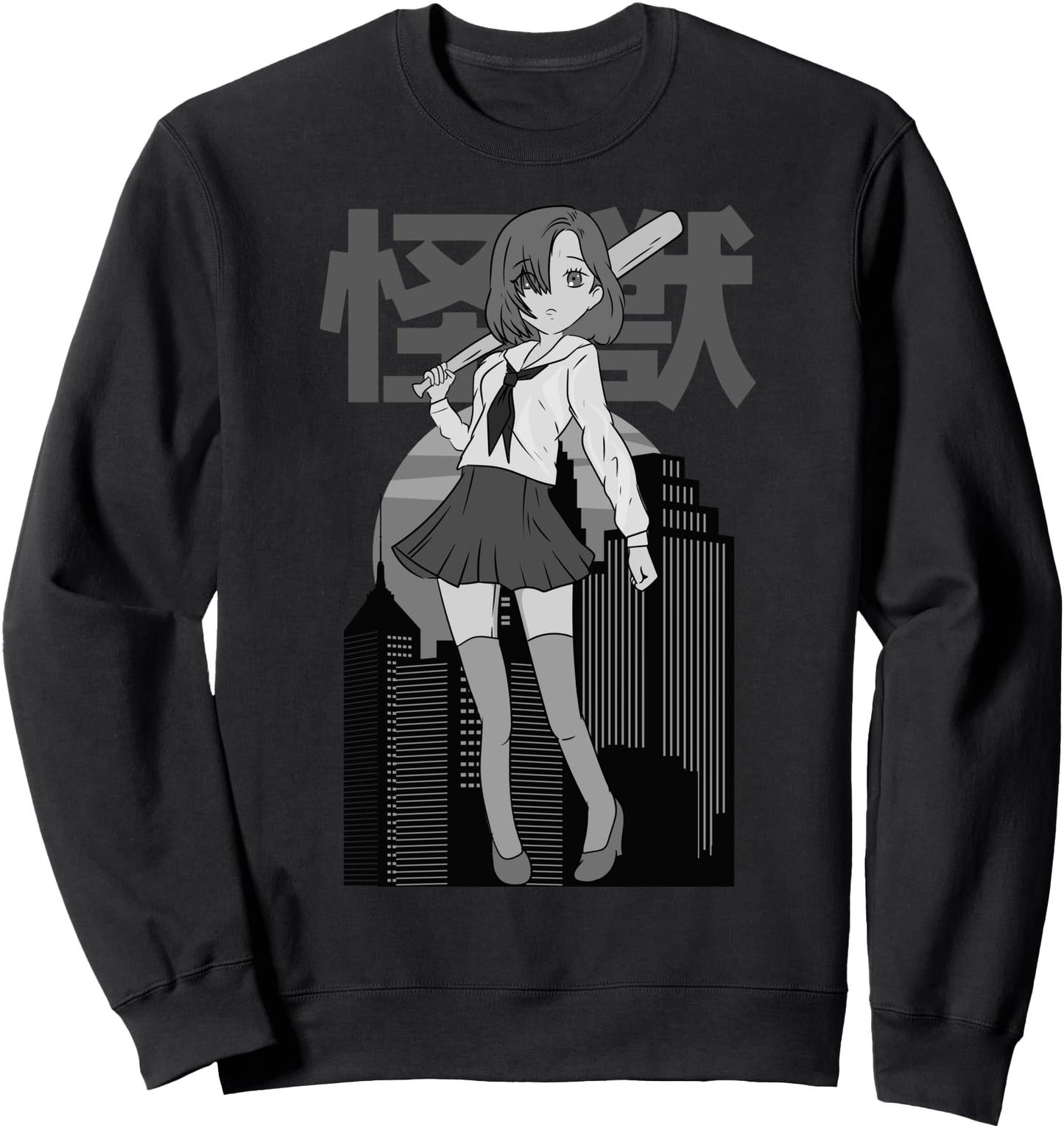 Anime Baseball Bat Girl - Japanese Horror Aesthetic Kawaii - Sweatshirt